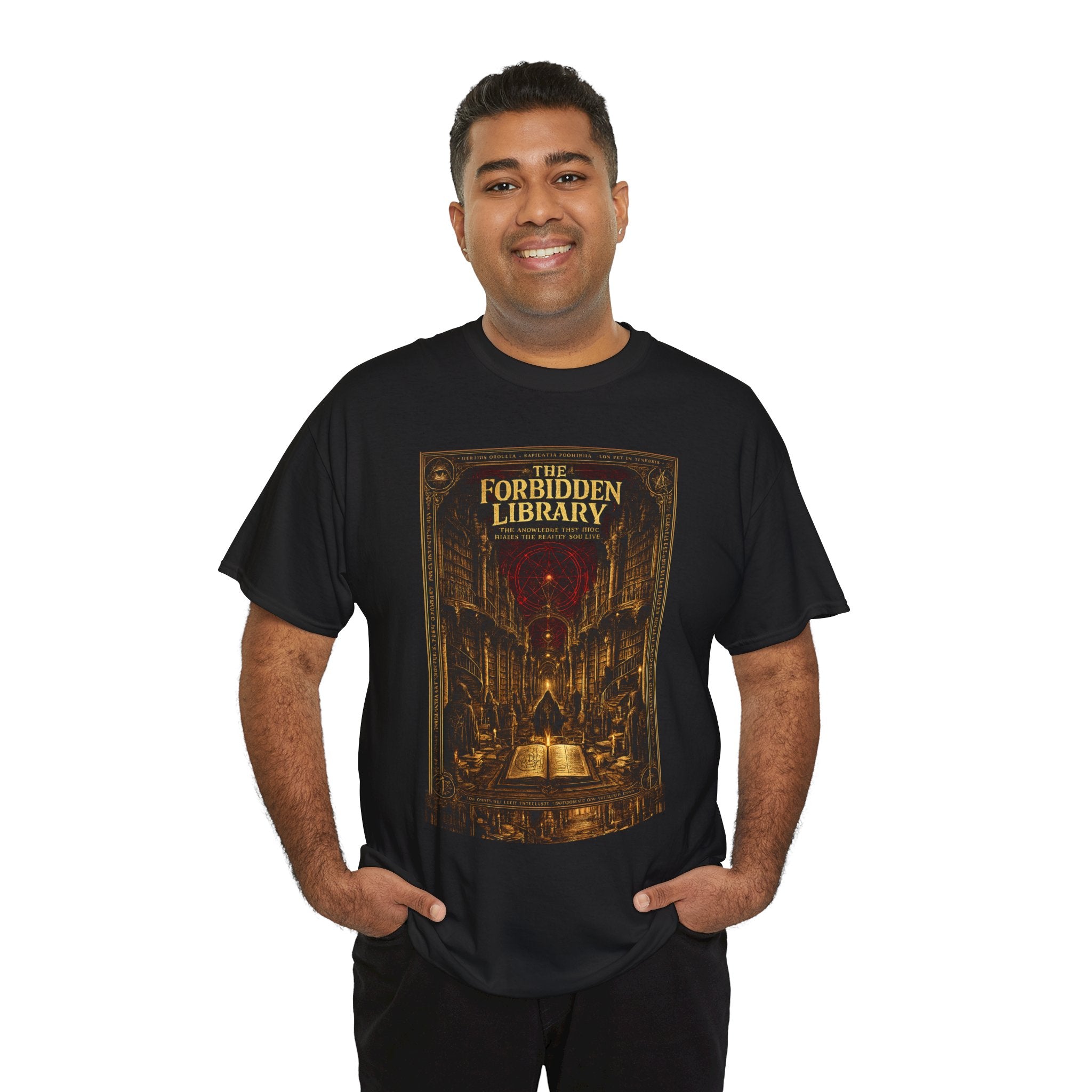 The Forbidden Library – Ancient Grimoire Occult Knowledge Dark Art Graphic T-Shirt