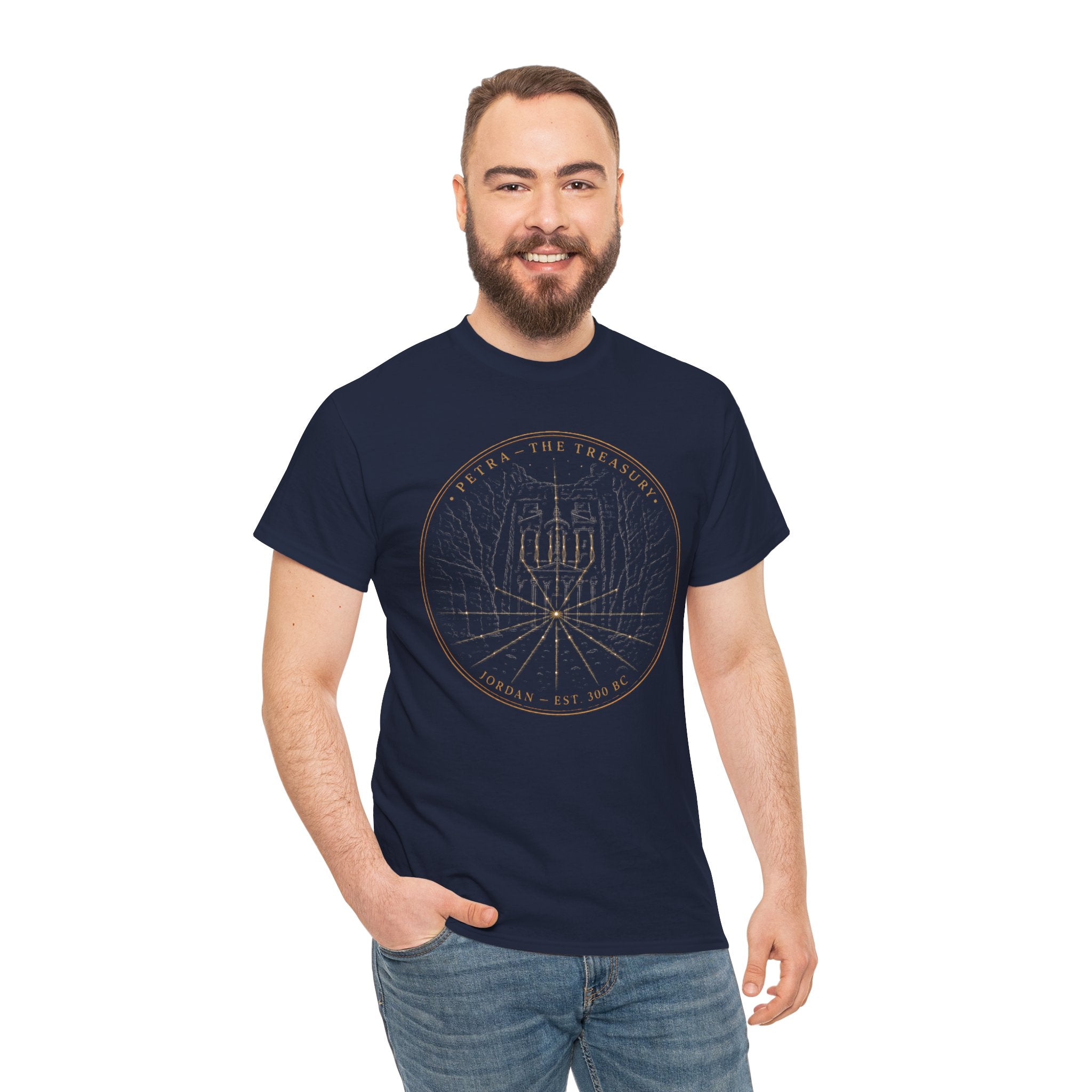 Petra The Treasury T-Shirt | Ancient Nabataean Rose Red City Jordan Design | Seven Wonders Graphic Tee | Sacred Sites T-Shirt
