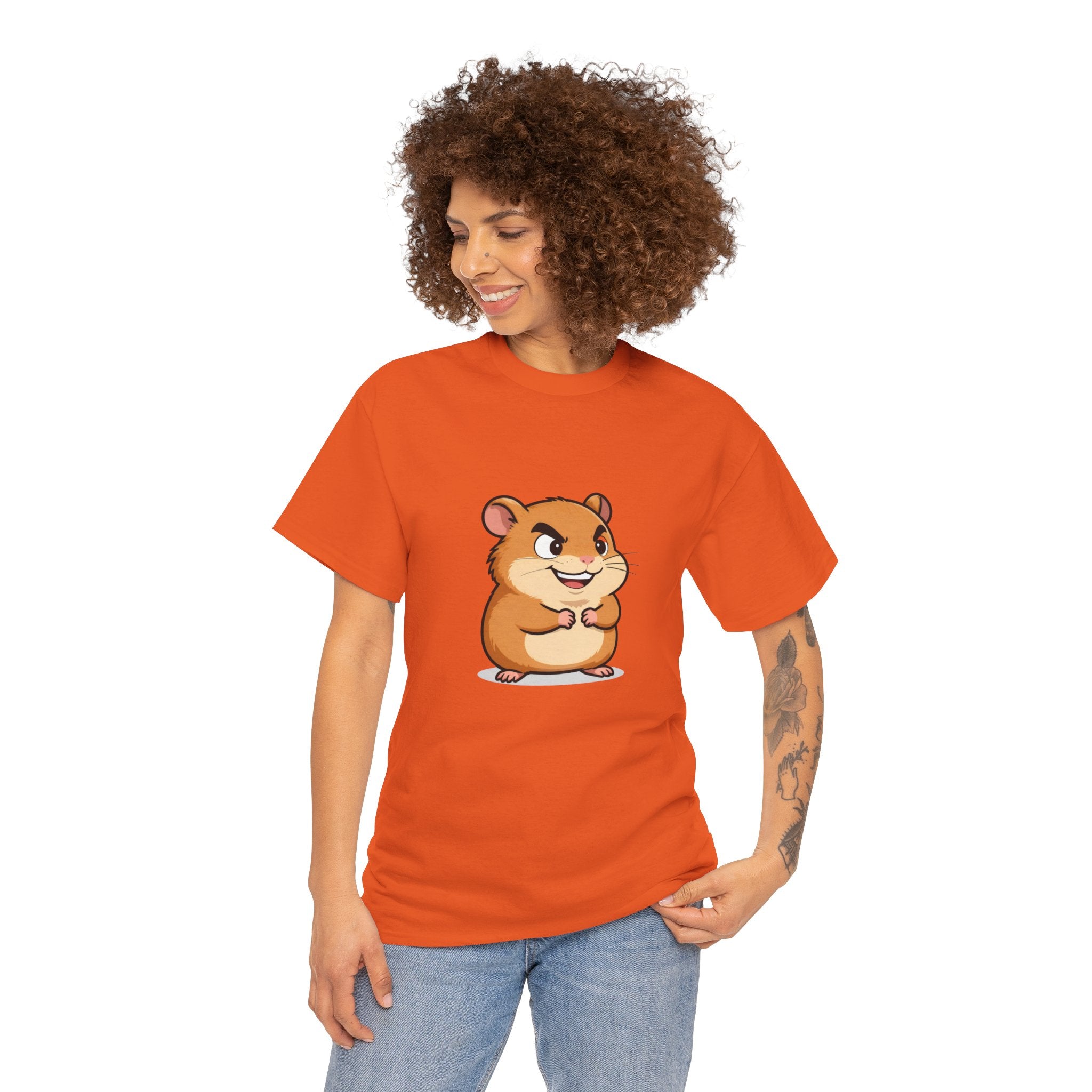 Cheeky Hamster Cartoon T-Shirt | Funny Sly Grin Hamster Tee