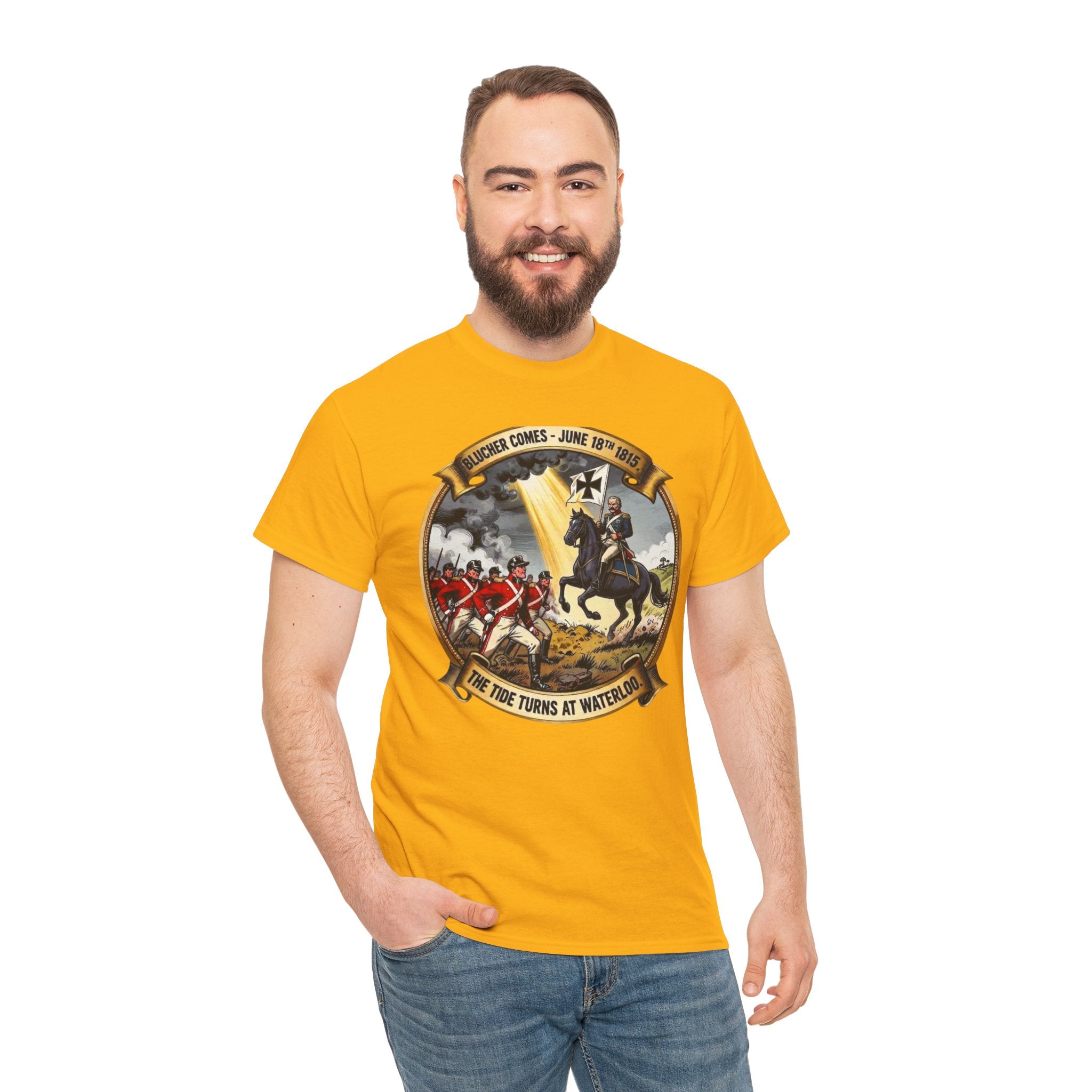 Blücher Comes — Waterloo 1815 T-Shirt | The Tide Turns at Waterloo | Prussian Army Badge Graphic Tee | Anglo-Prussian Alliance Gift | Napoleonic Wars Heritage