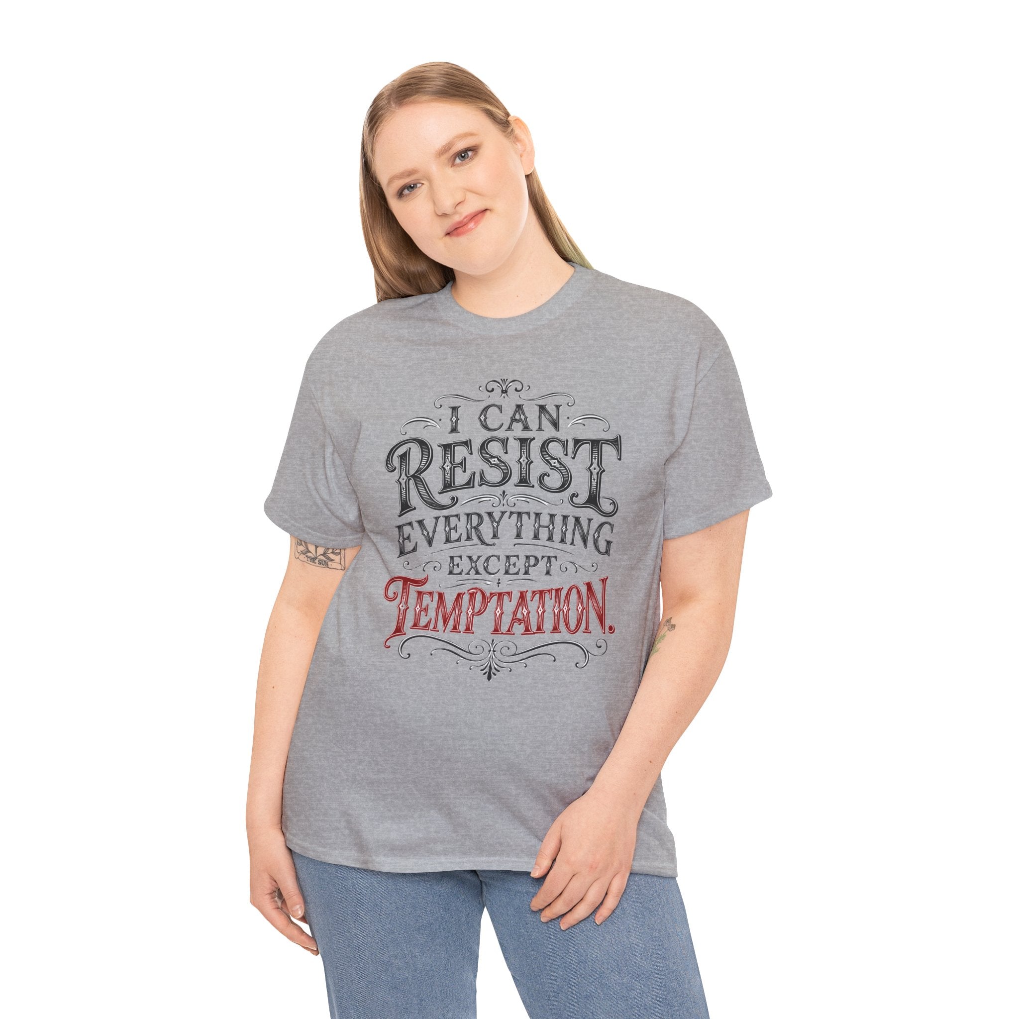 I Can Resist Everything Except Temptation T-Shirt | Oscar Wilde Quote Tee | Unisex Vintage Typography