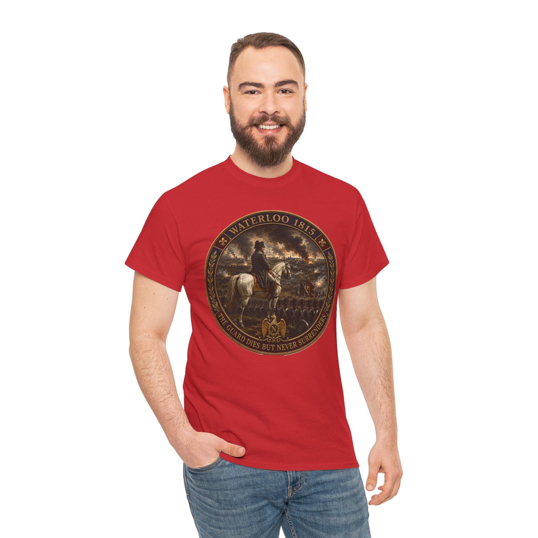 Waterloo 1815 The Guard Dies But Never Surrenders T-Shirt | Napoleon Military History Tee | Napoleonic Wars Graphic T-Shirt