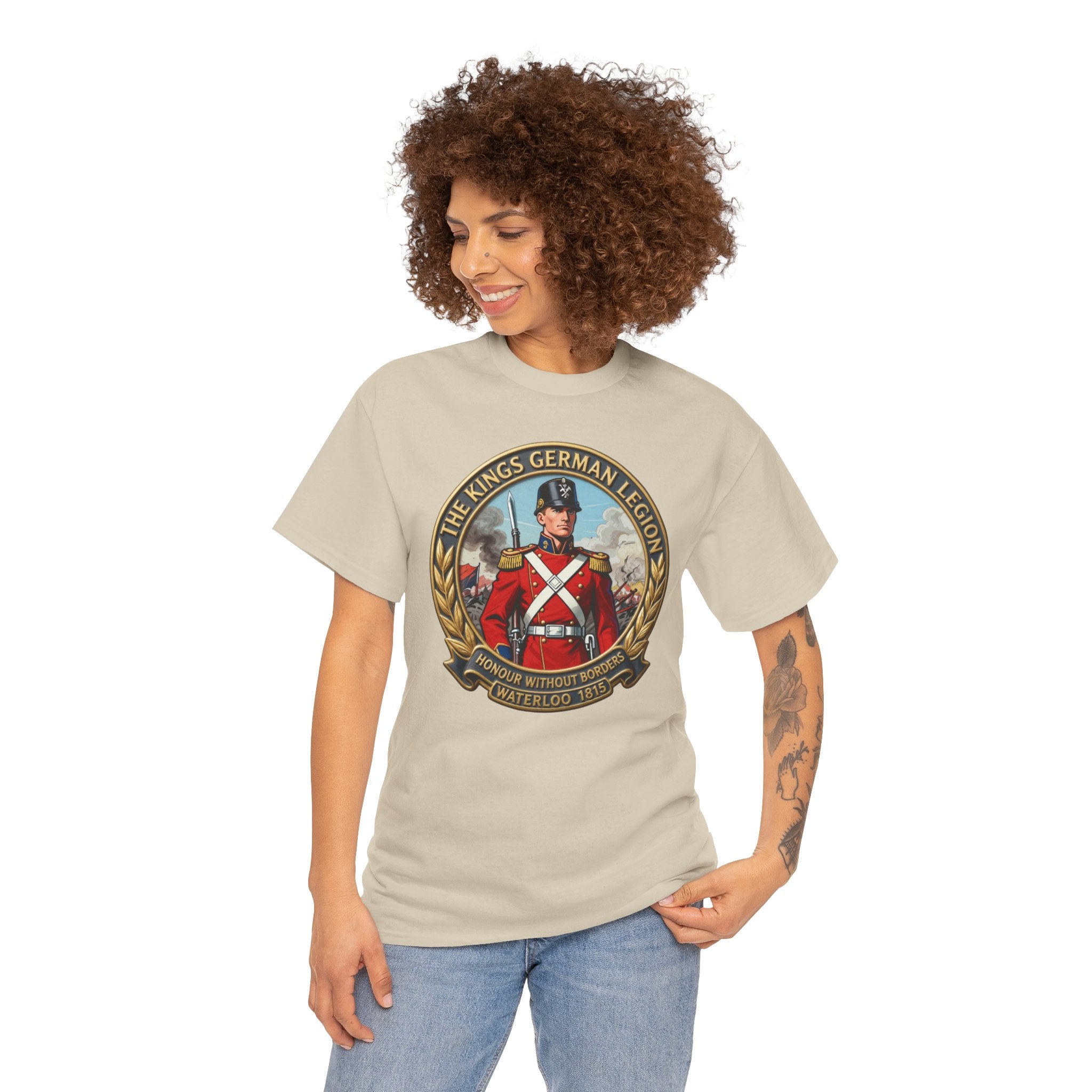 The King's German Legion T-Shirt | Honour Without Borders — Waterloo 1815 | British Army German Regiment Heritage Tee | Napoleonic Wars Collector Gift