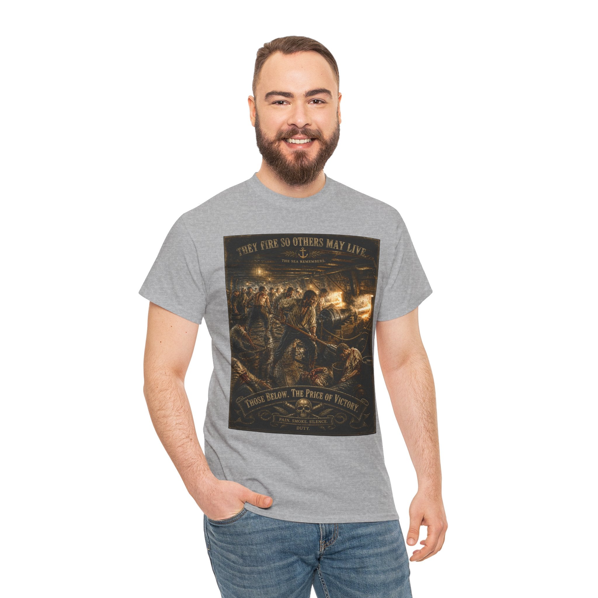They Fire So Others May Live T-Shirt – Gun Deck Naval Battle | Those Below The Price of Victory Graphic Tee