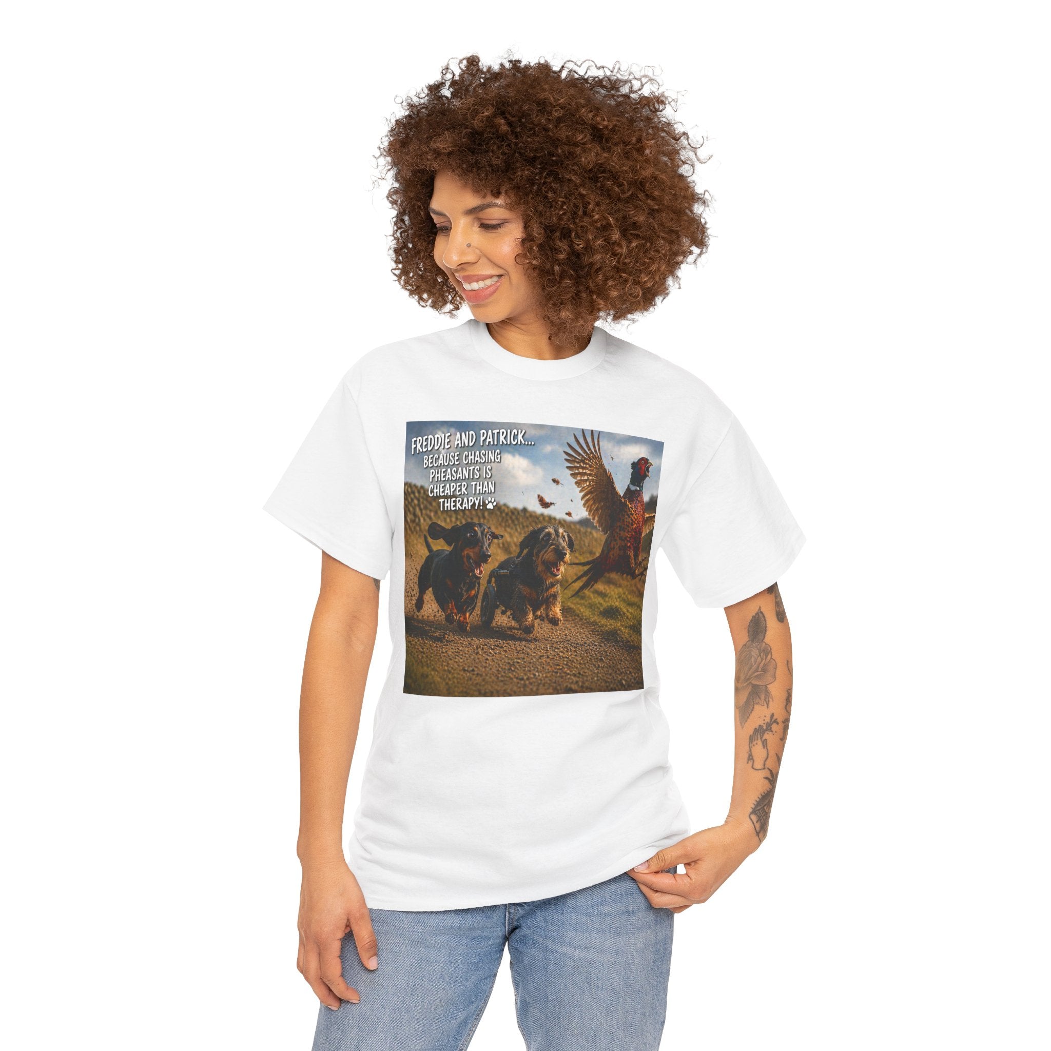 Patriotic Dachshunds & Turkey Tee — "Freedom and Patriotism" Graphic T-Shirt