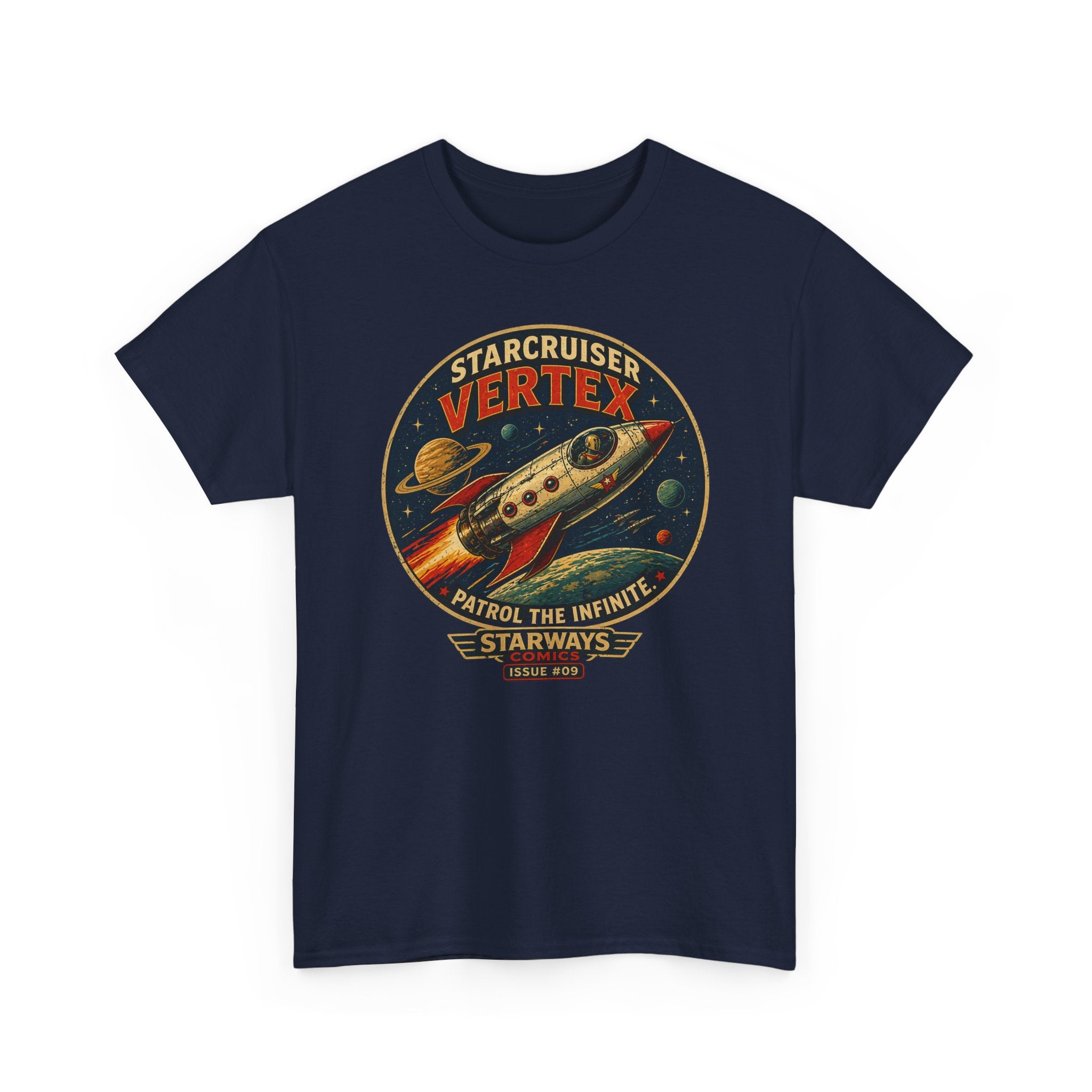 Starcruiser Vertex Rocket T-Shirt — Vintage Space Patrol Graphic Tee