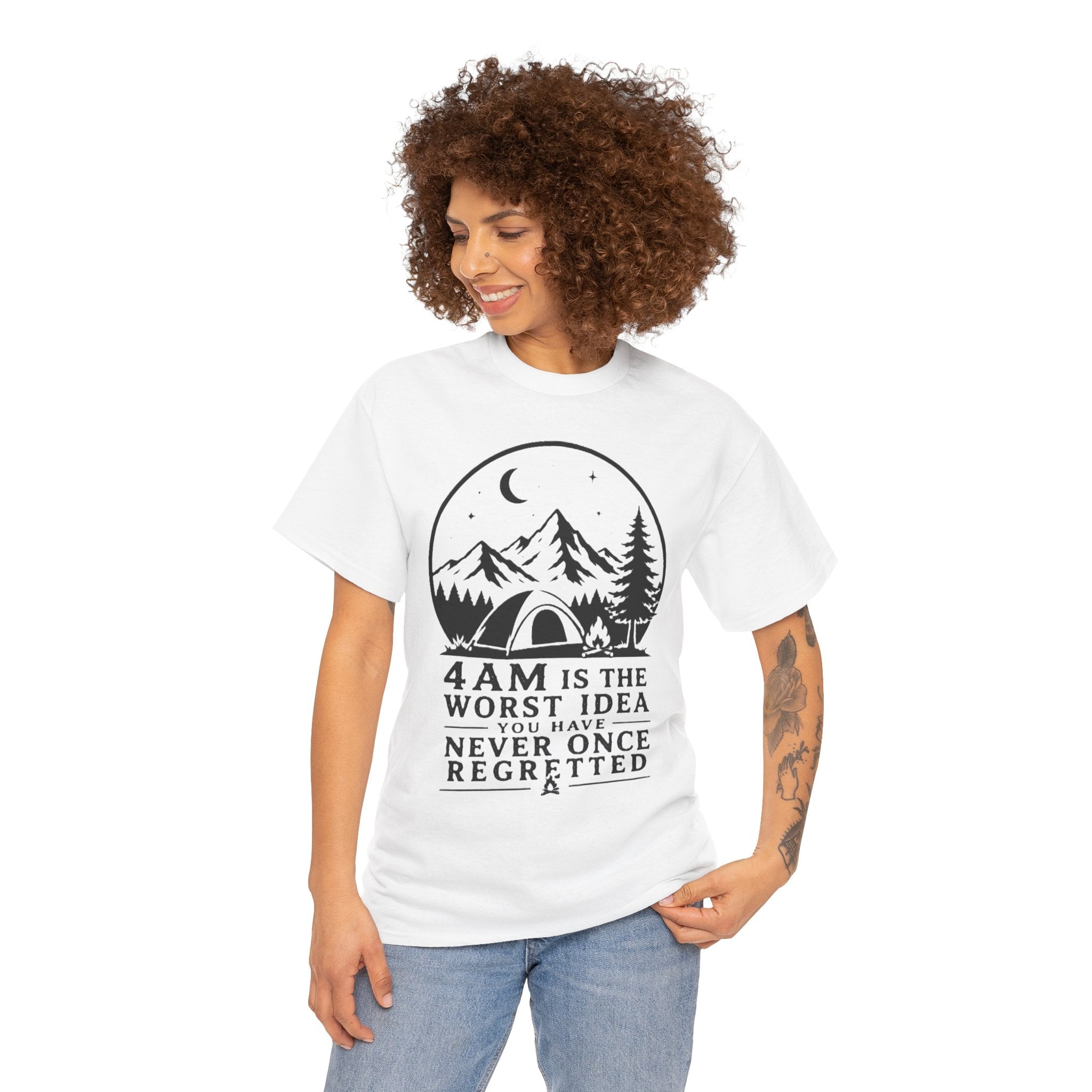 The Views Are Worth It The 4am Alarm Is Not – Funny Sunrise Hiking Outdoor Graphic T-Shirt