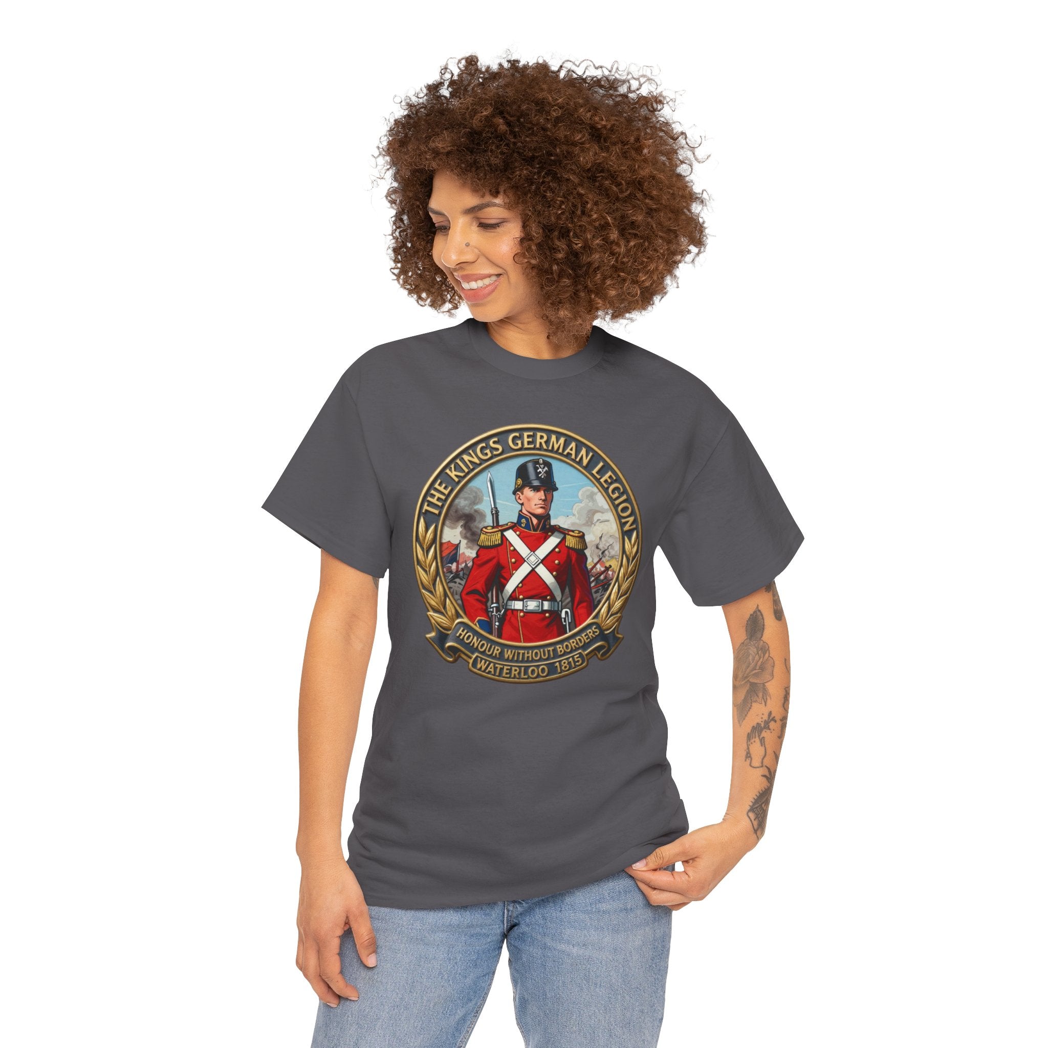 The King's German Legion T-Shirt | Honour Without Borders — Waterloo 1815 | British Army German Regiment Heritage Tee | Napoleonic Wars Collector Gift