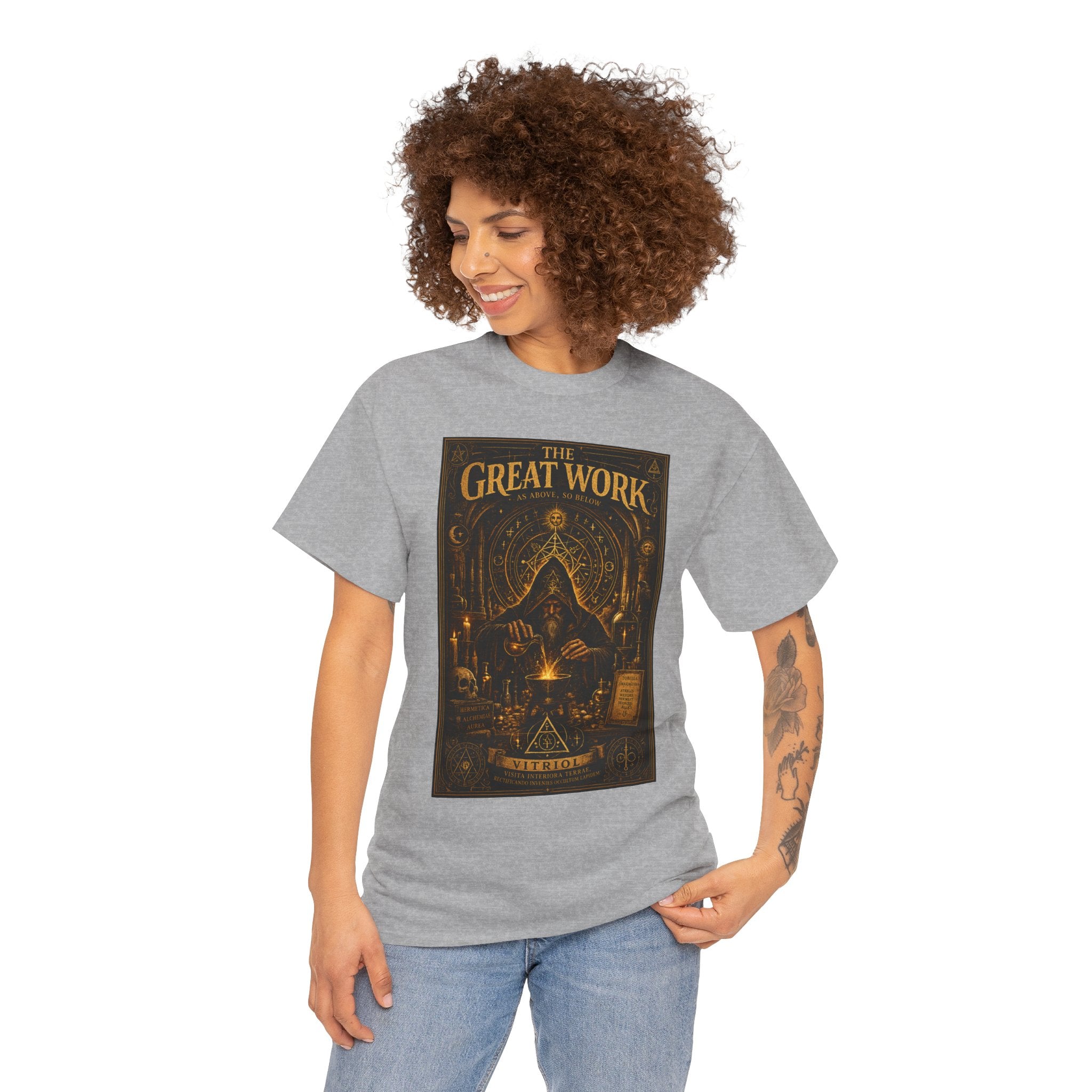 The Great Work T-Shirt | Alchemist Hermetic Graphic Tee | VITRIOL Esoteric Alchemy Shirt | Dark Academia Occult Art