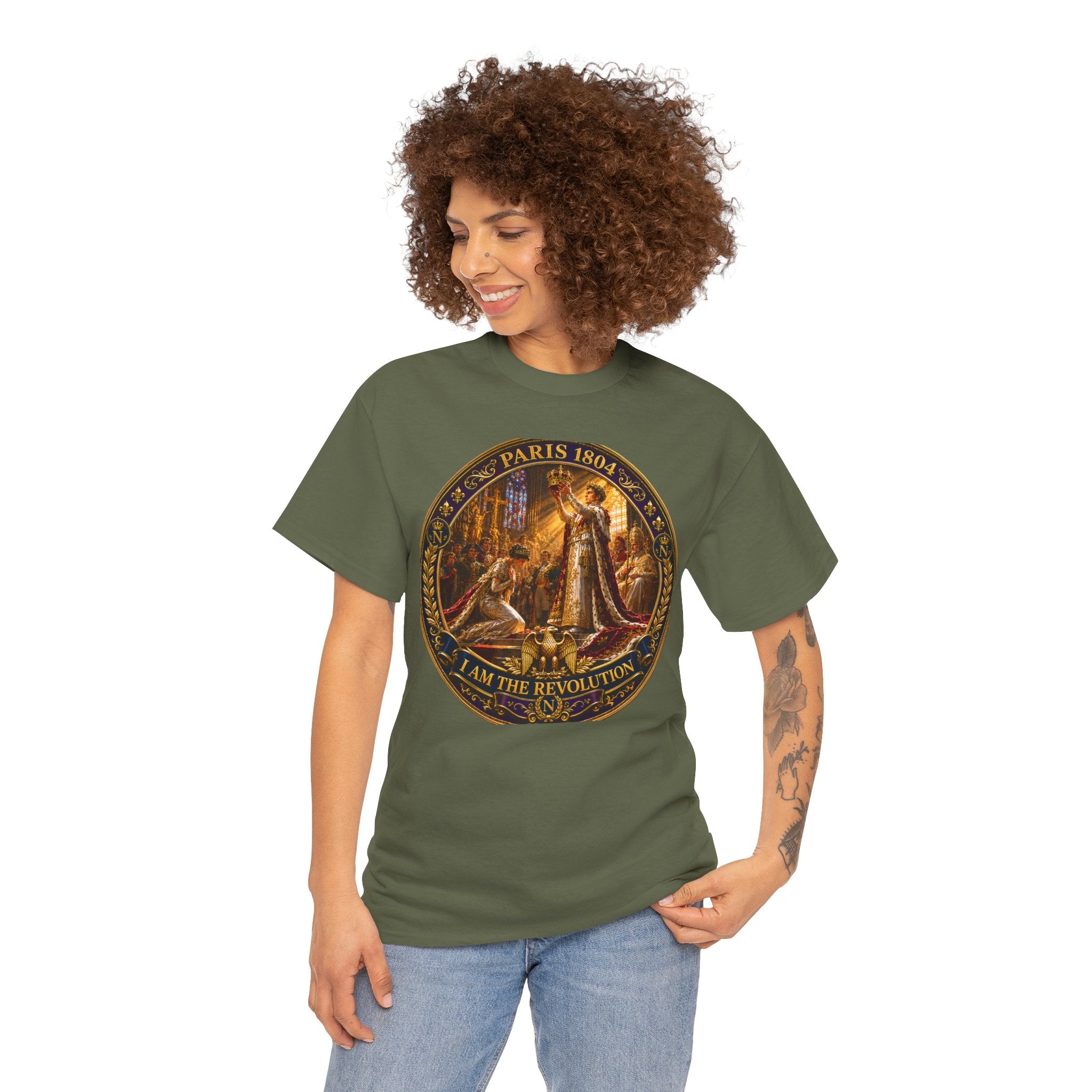 Revolutionary Paris 1848 Graphic Tee — "I Am The Revolution" Vintage Medal Design