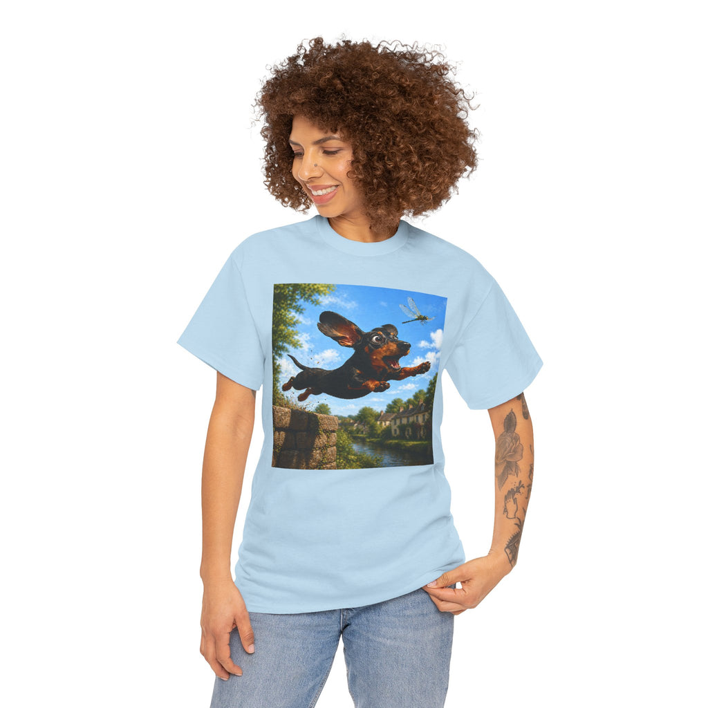Dachshund Leap T-Shirt — Vintage Dog Art Tee