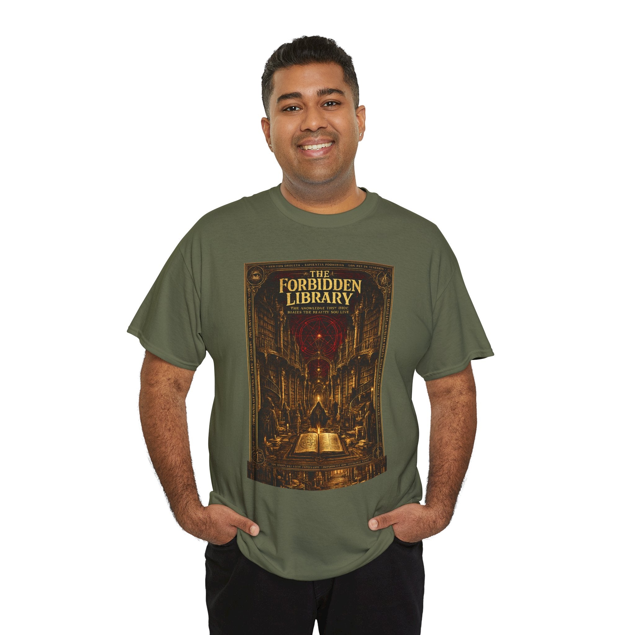 The Forbidden Library – Ancient Grimoire Occult Knowledge Dark Art Graphic T-Shirt