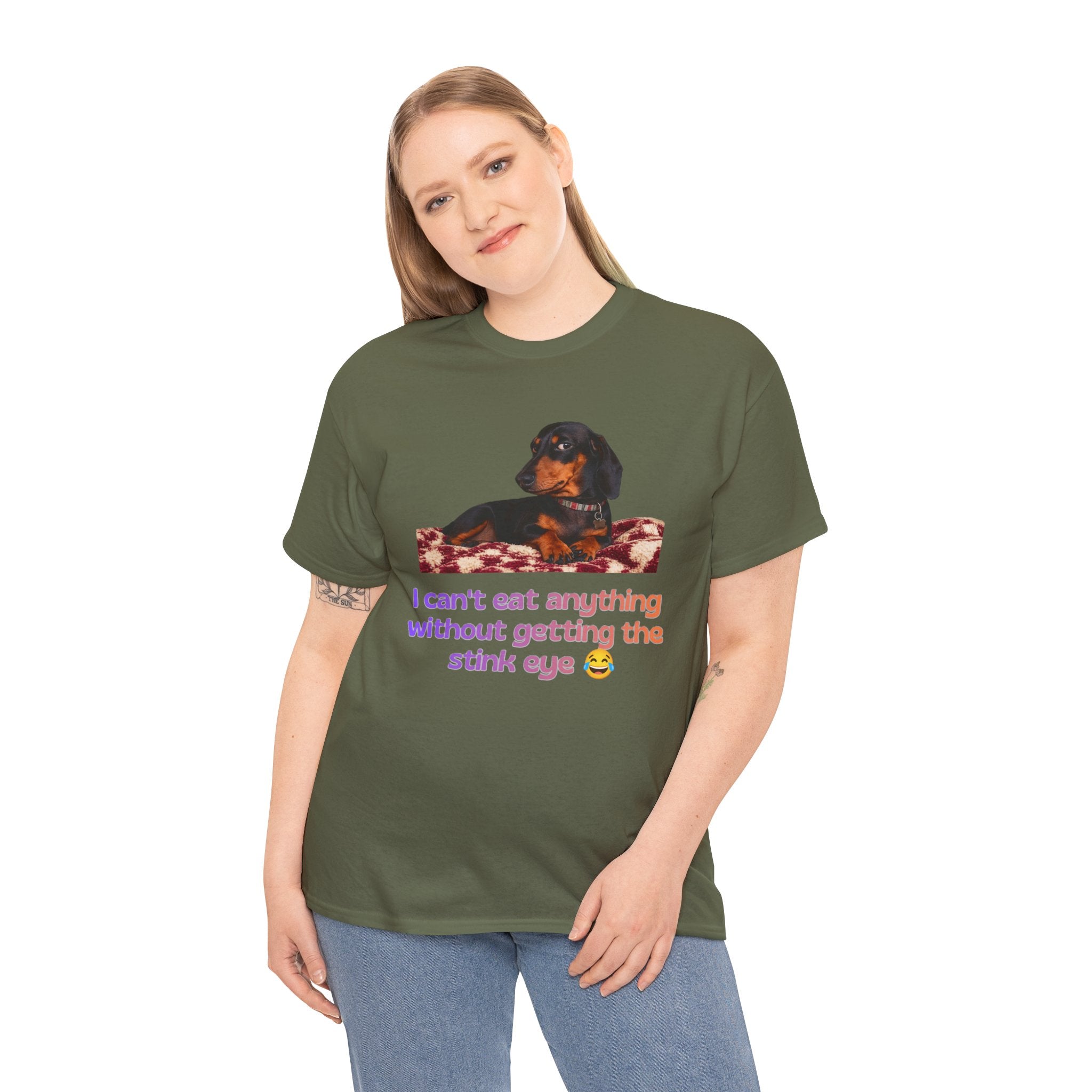 Dachshund Stink Eye T-Shirt — Funny Dog Owner Gift I Can't Eat Anything