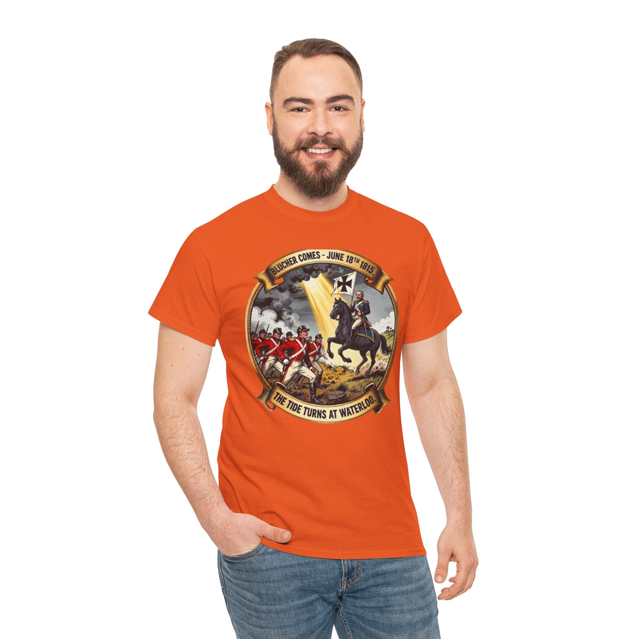Blücher Comes — Waterloo 1815 T-Shirt | The Tide Turns at Waterloo | Prussian Army Badge Graphic Tee | Anglo-Prussian Alliance Gift | Napoleonic Wars Heritage