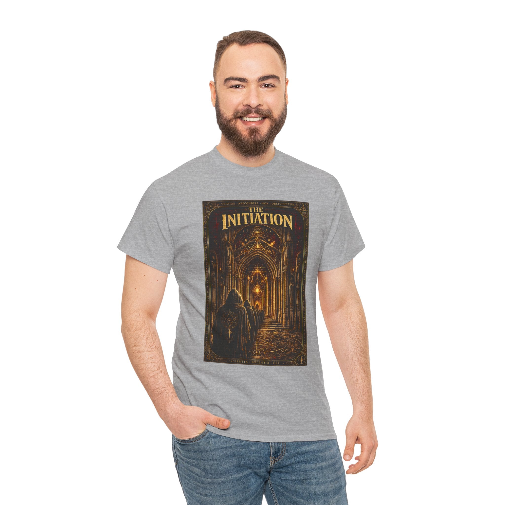 The Initiation – Secret Society Gothic Cathedral Occult Ritual Graphic T-Shirt