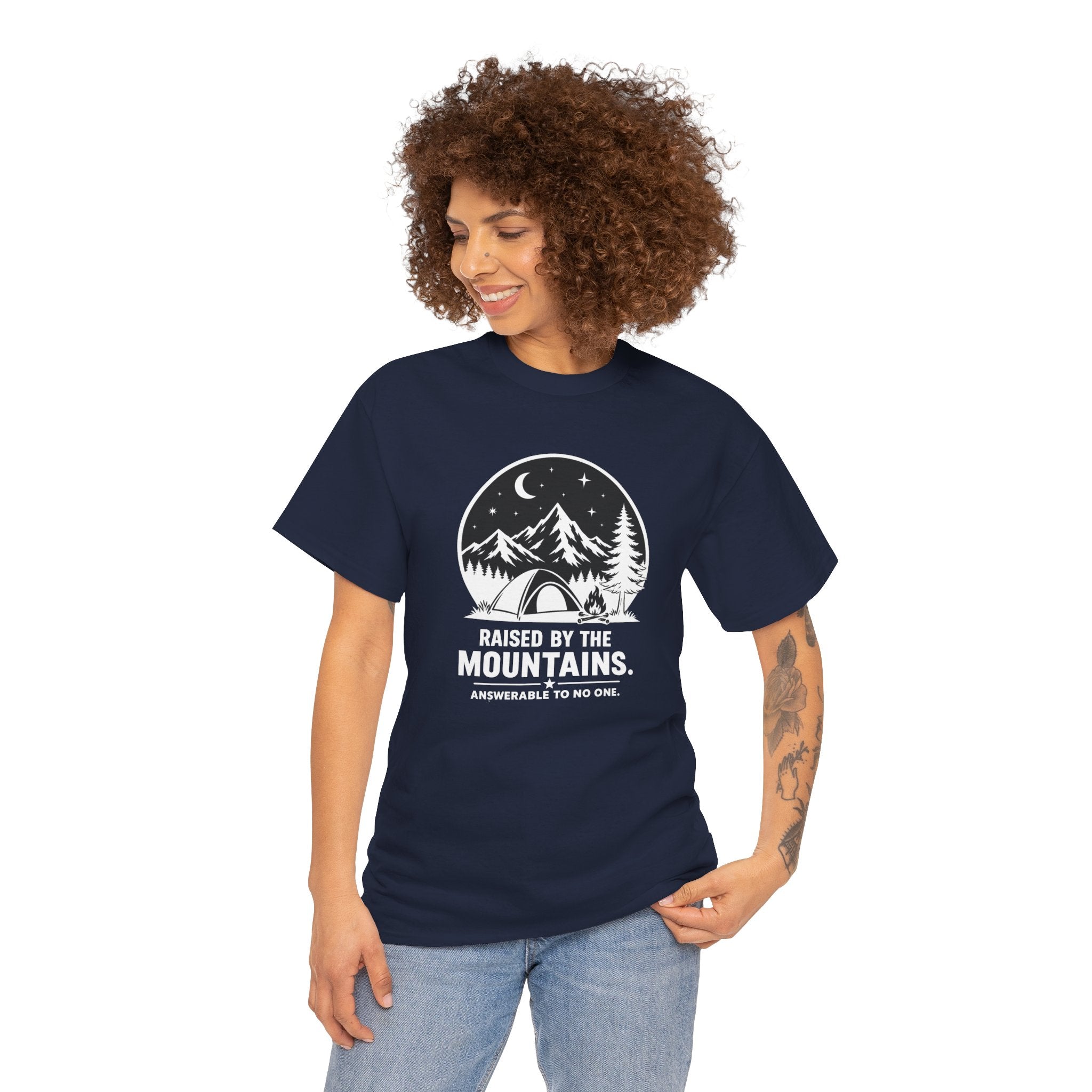 Camping Night T-Shirt — Mountain Tent Moon Graphic Tee