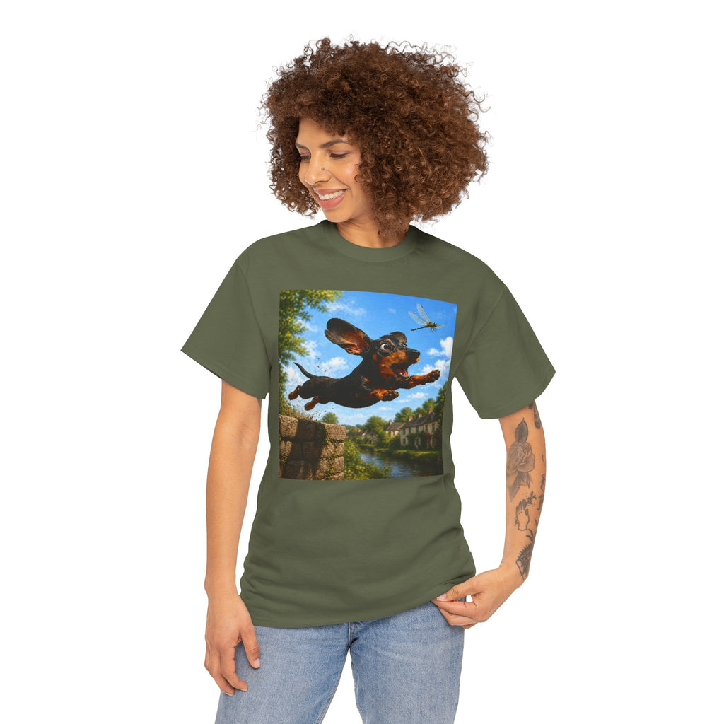 Dachshund Leap T-Shirt — Vintage Dog Art Tee