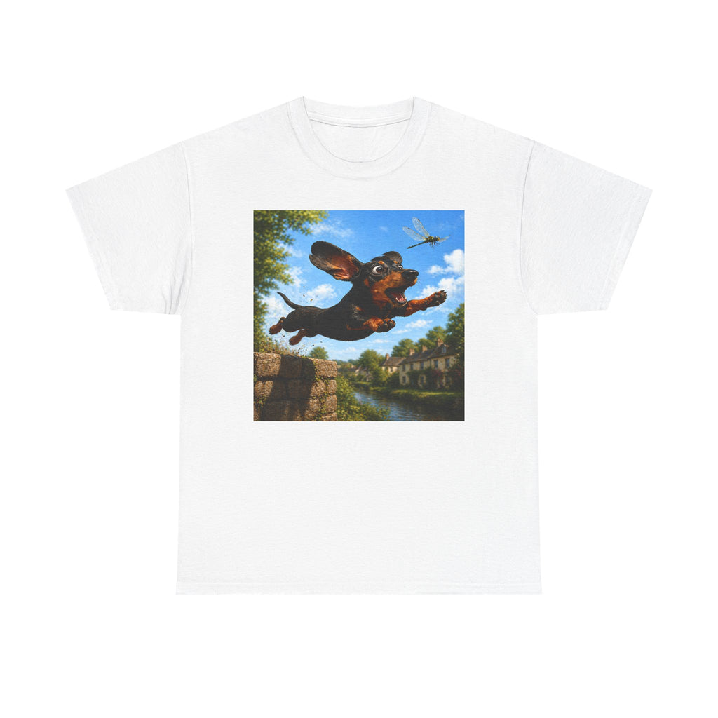Dachshund Leap T-Shirt — Vintage Dog Art Tee