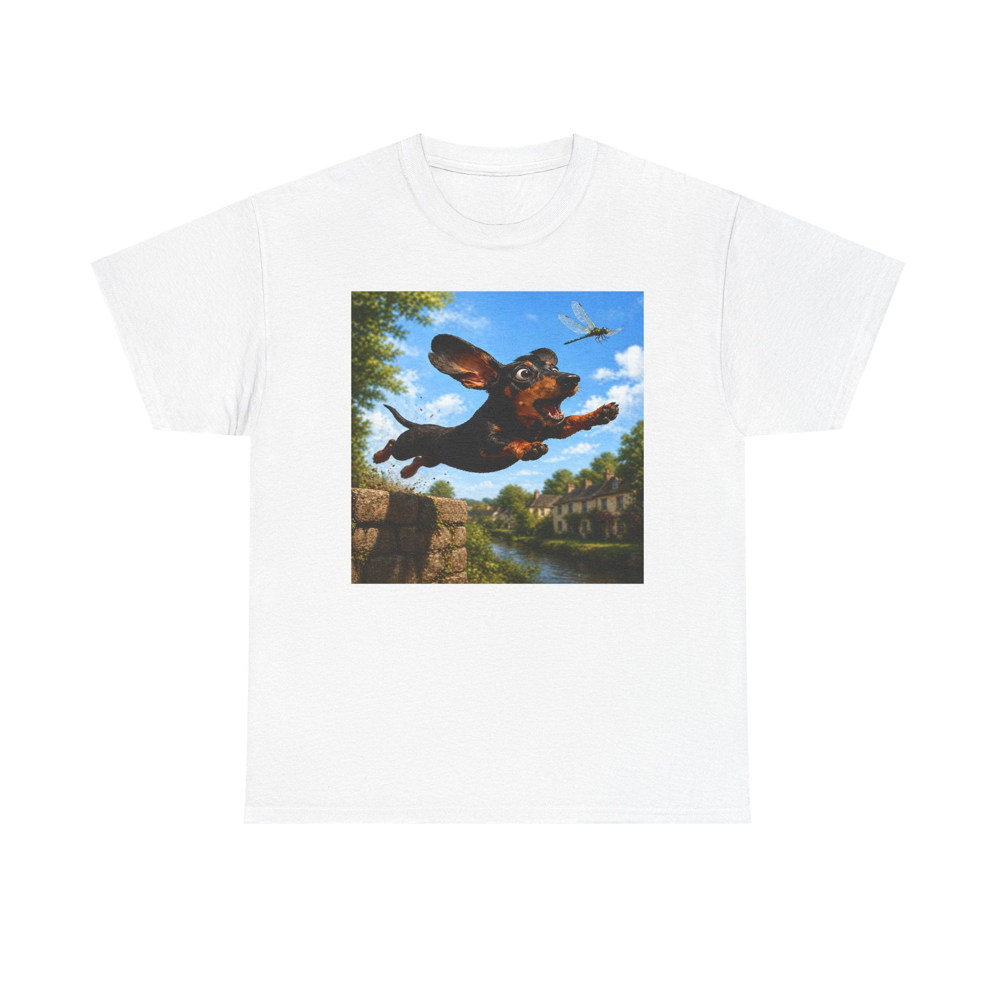 Dachshund Leap T-Shirt — Vintage Dog Art Tee