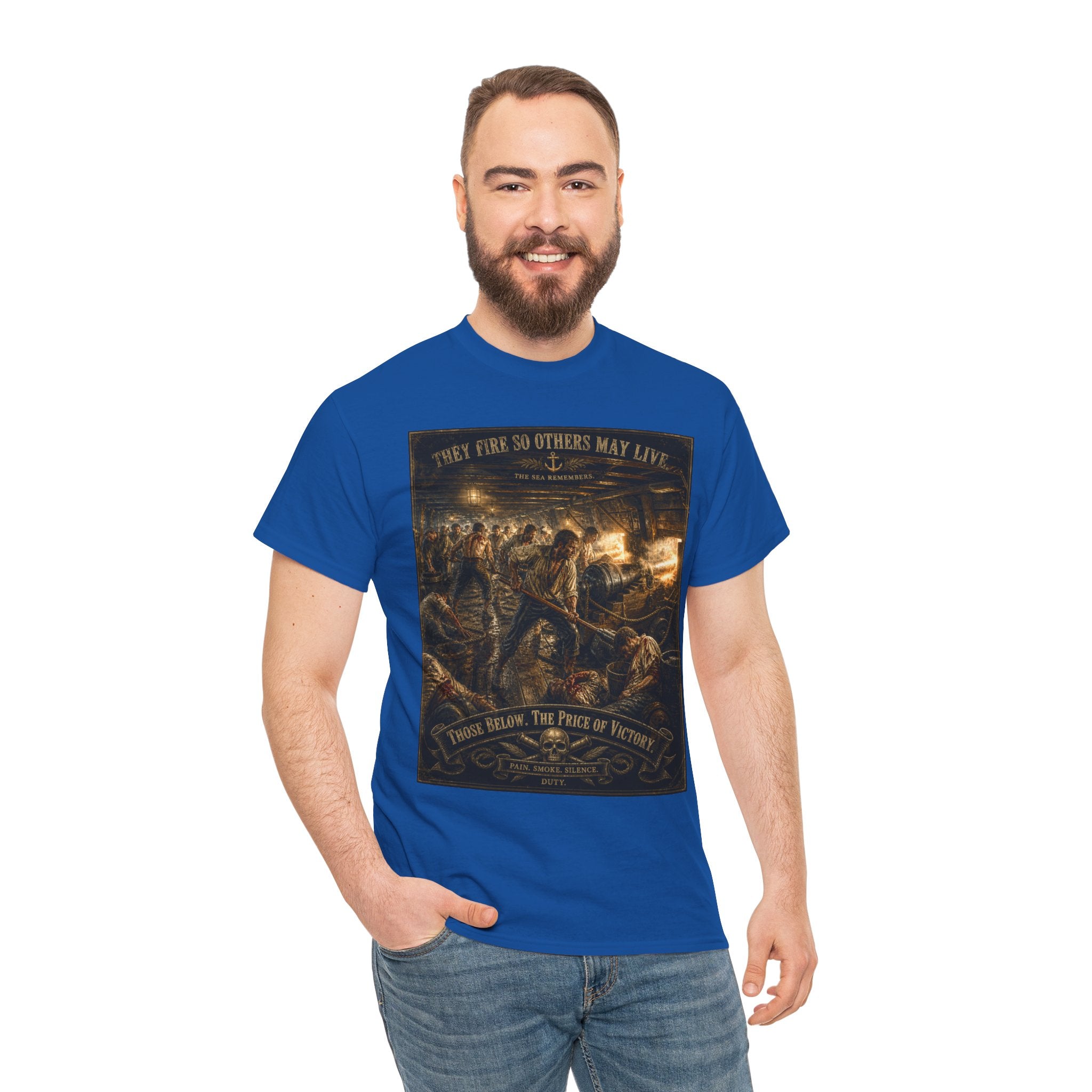 They Fire So Others May Live T-Shirt – Gun Deck Naval Battle | Those Below The Price of Victory Graphic Tee