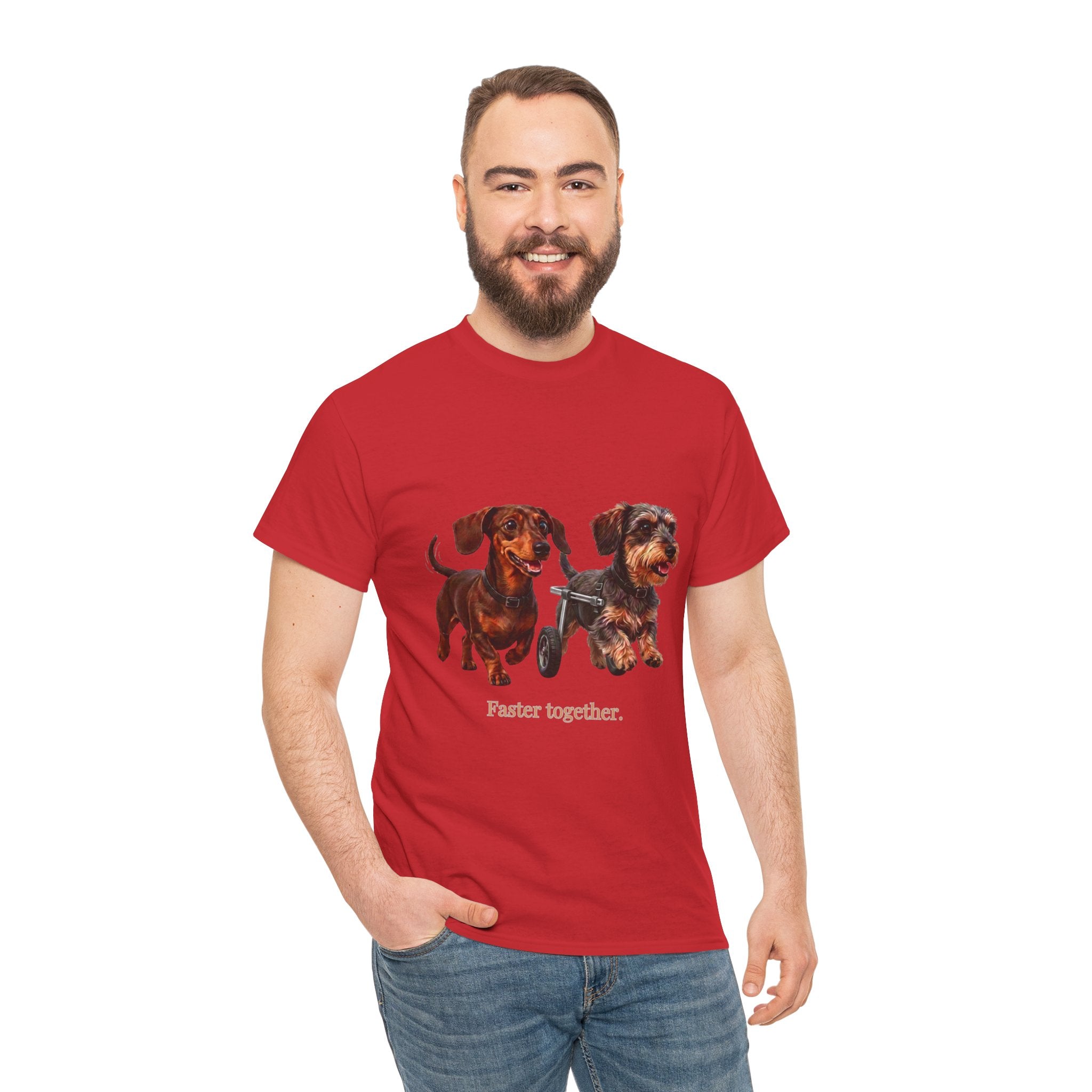 Dachshund Duo Tee – “Faster Together” Wiener Dog T-Shirt
