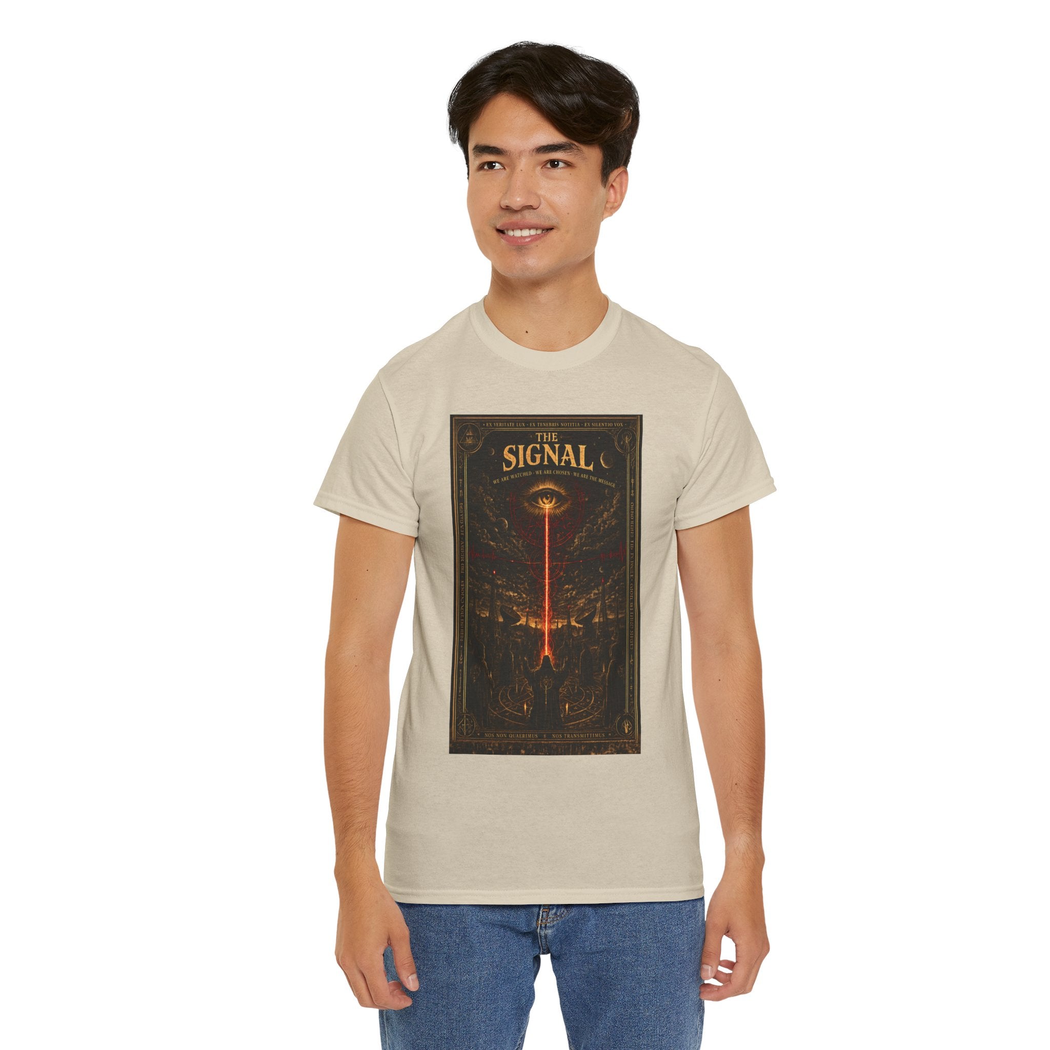 The Signal T-Shirt | Occult Conspiracy UFO Graphic Tee | All Seeing Eye Esoteric Shirt | Dark Academia Cult Aesthetic Art