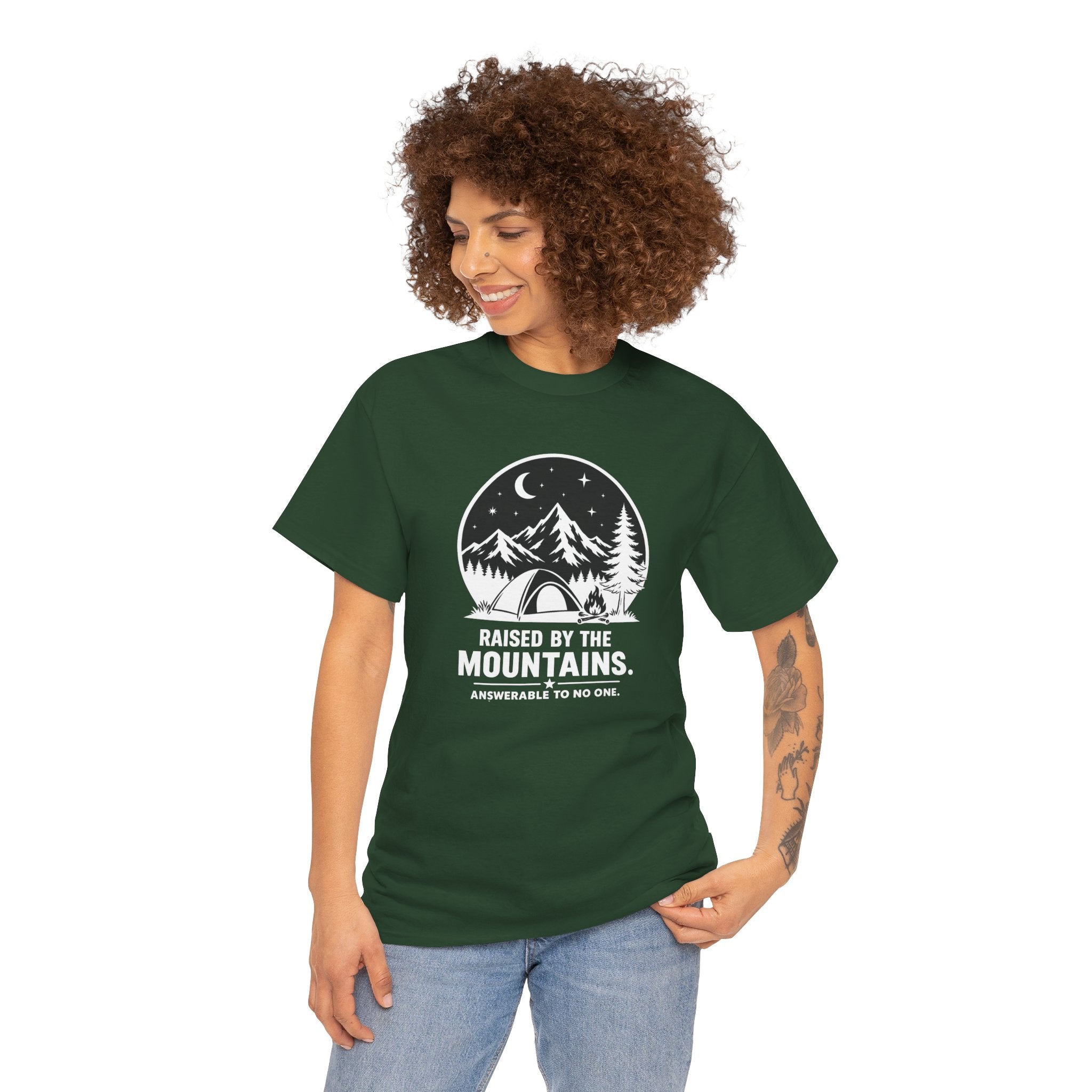 Camping Night T-Shirt — Mountain Tent Moon Graphic Tee