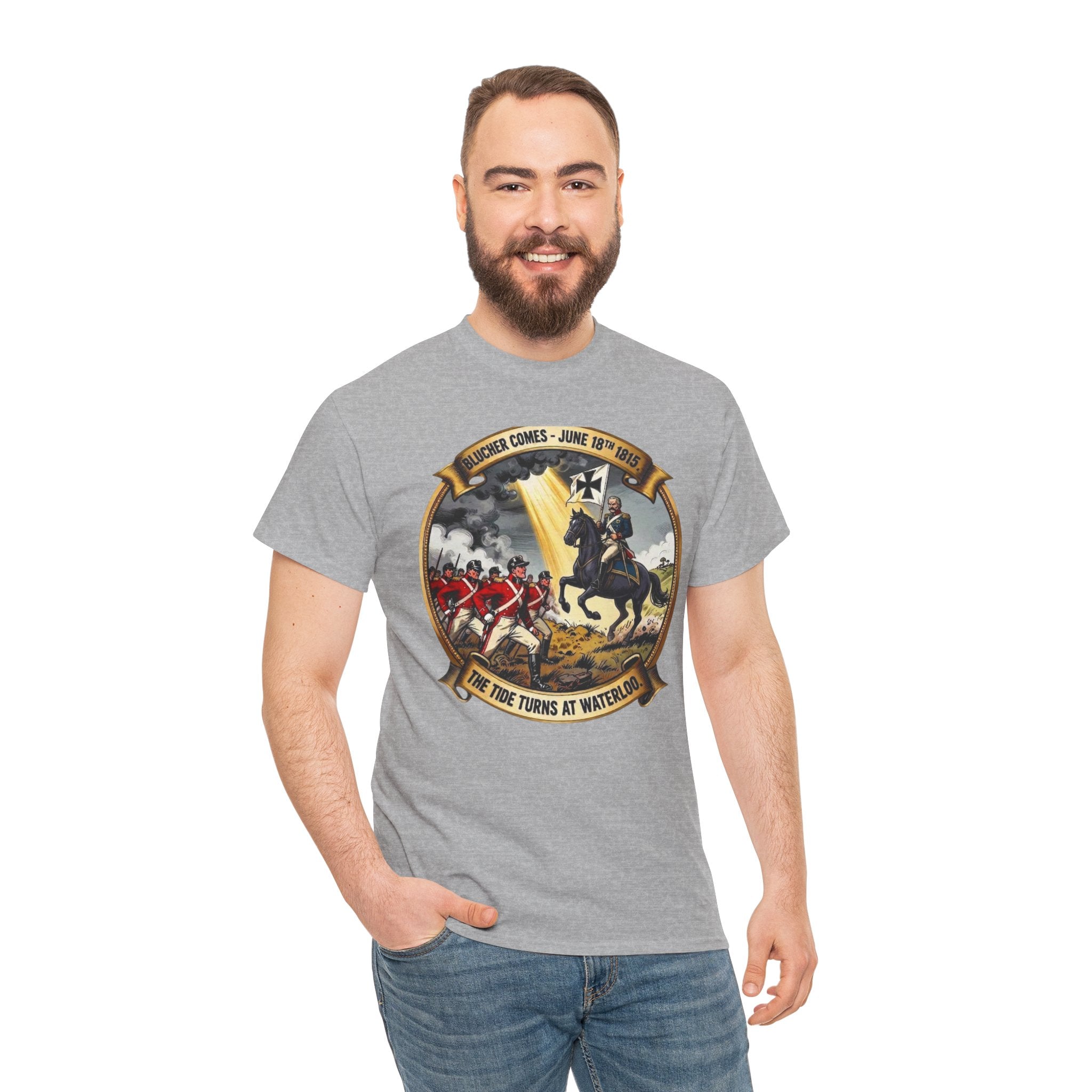 Blücher Comes — Waterloo 1815 T-Shirt | The Tide Turns at Waterloo | Prussian Army Badge Graphic Tee | Anglo-Prussian Alliance Gift | Napoleonic Wars Heritage