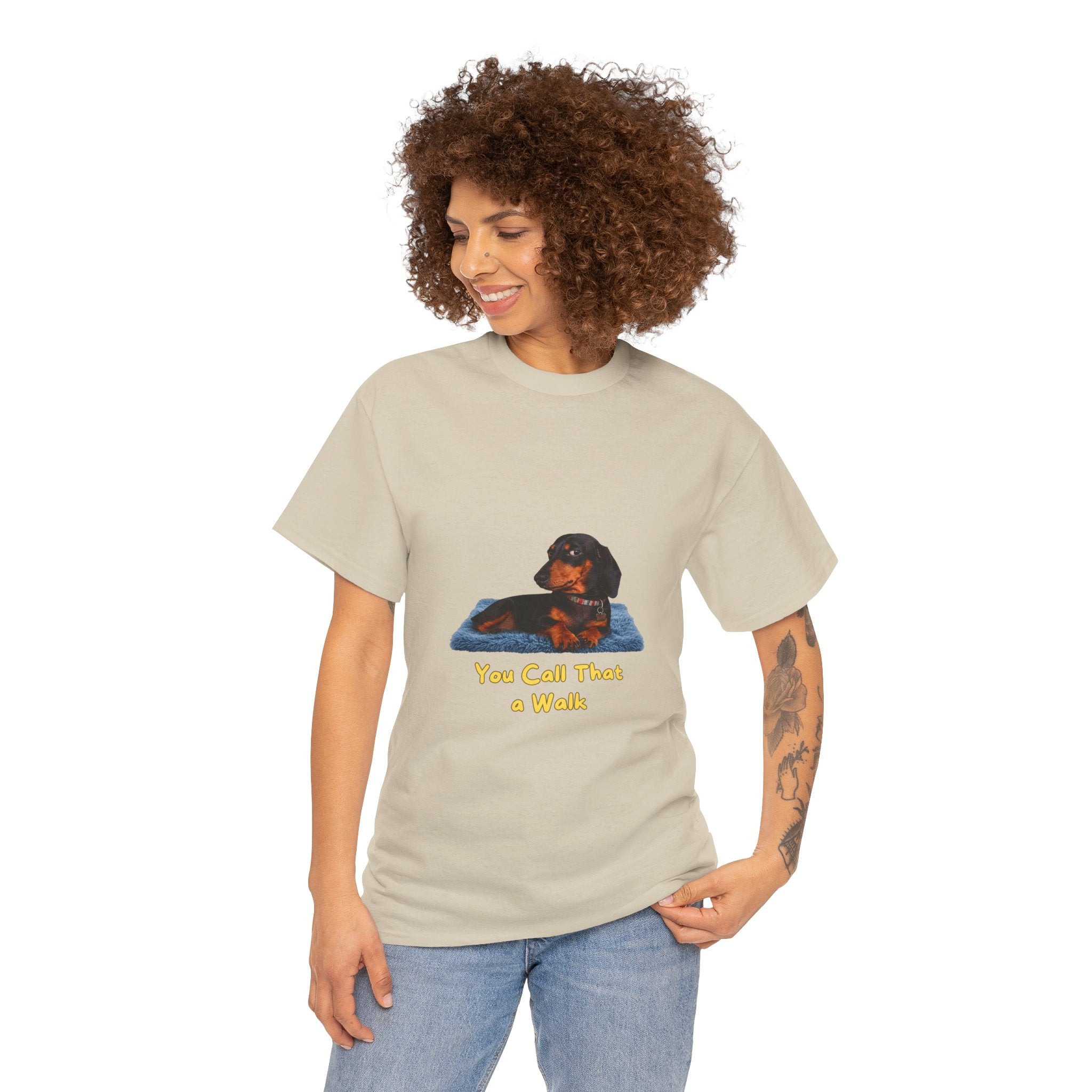 You Call That a Walk T-Shirt – Funny Dachshund Unimpressed Dog Side Eye | Sausage Dog Wiener Dog Graphic Tee