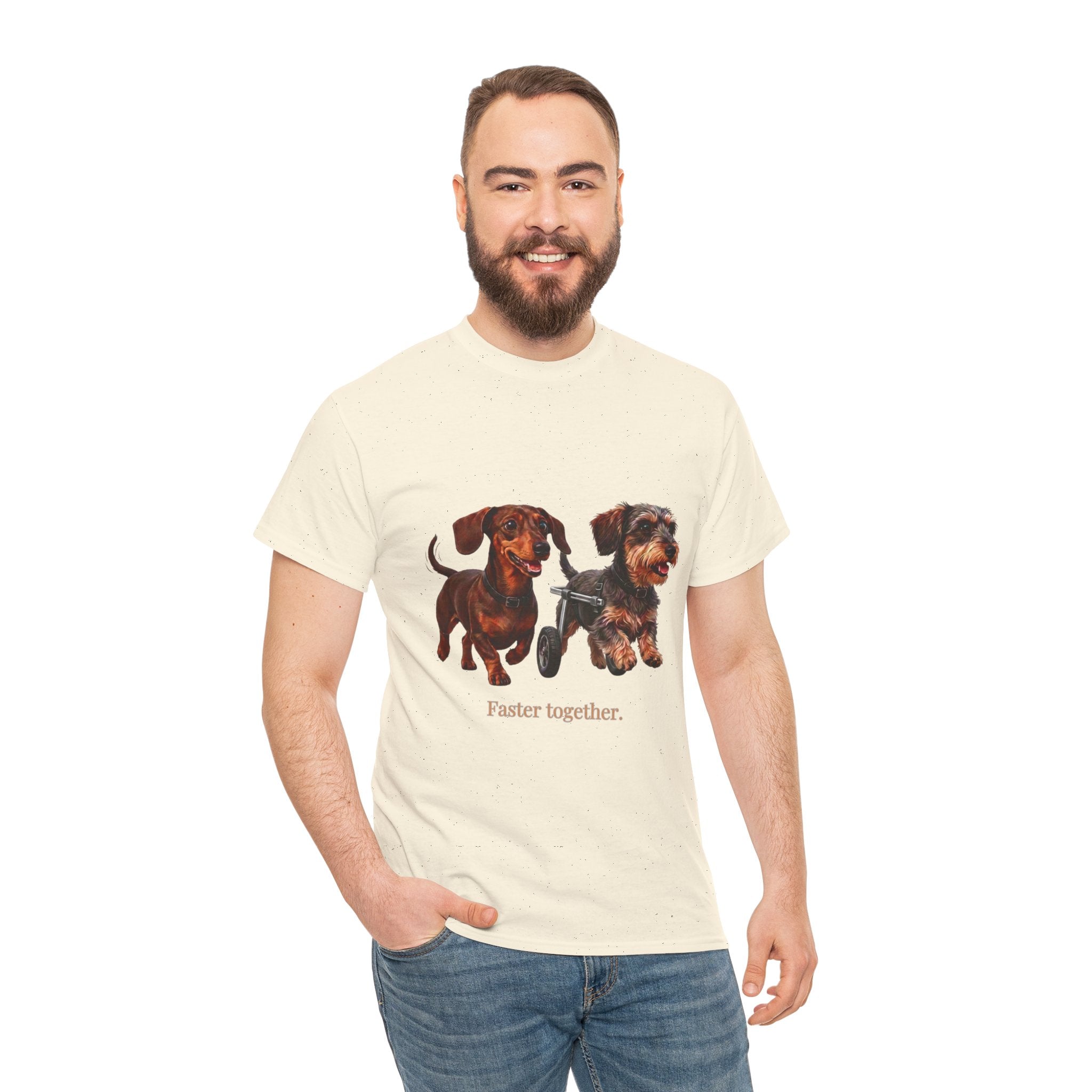 Dachshund Duo Tee – “Faster Together” Wiener Dog T-Shirt