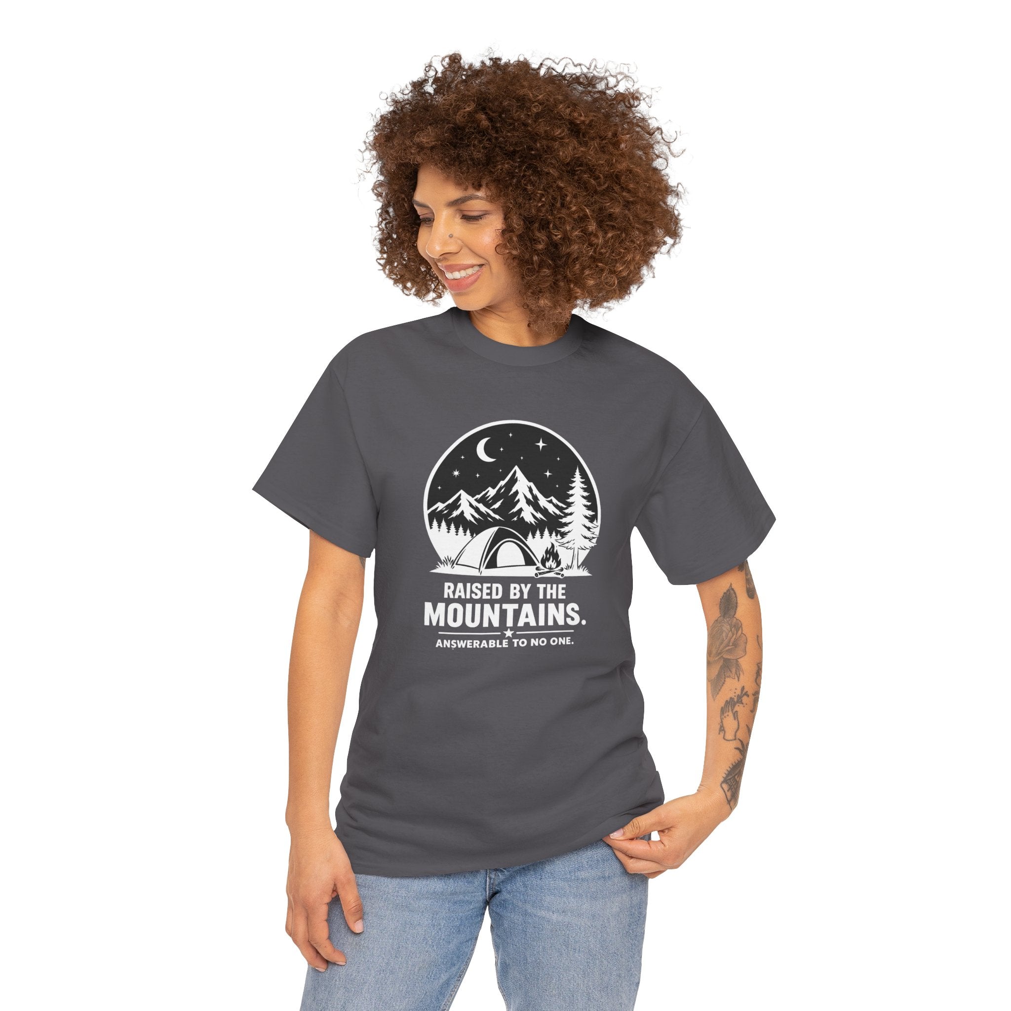 Camping Night T-Shirt — Mountain Tent Moon Graphic Tee