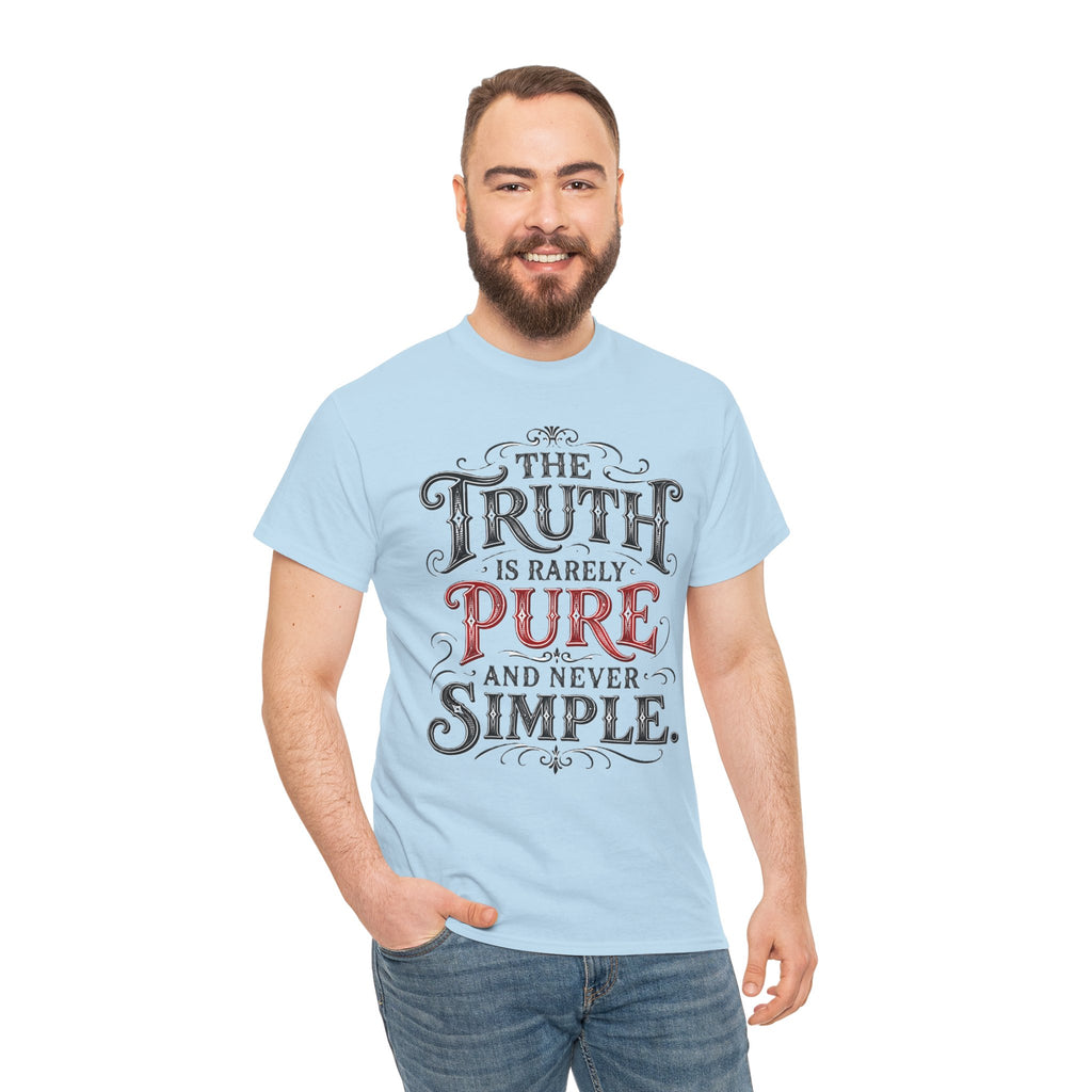 The Truth Is Rarely Pure and Never Simple T-Shirt | Oscar Wilde Quote Tee | Unisex Vintage Typography