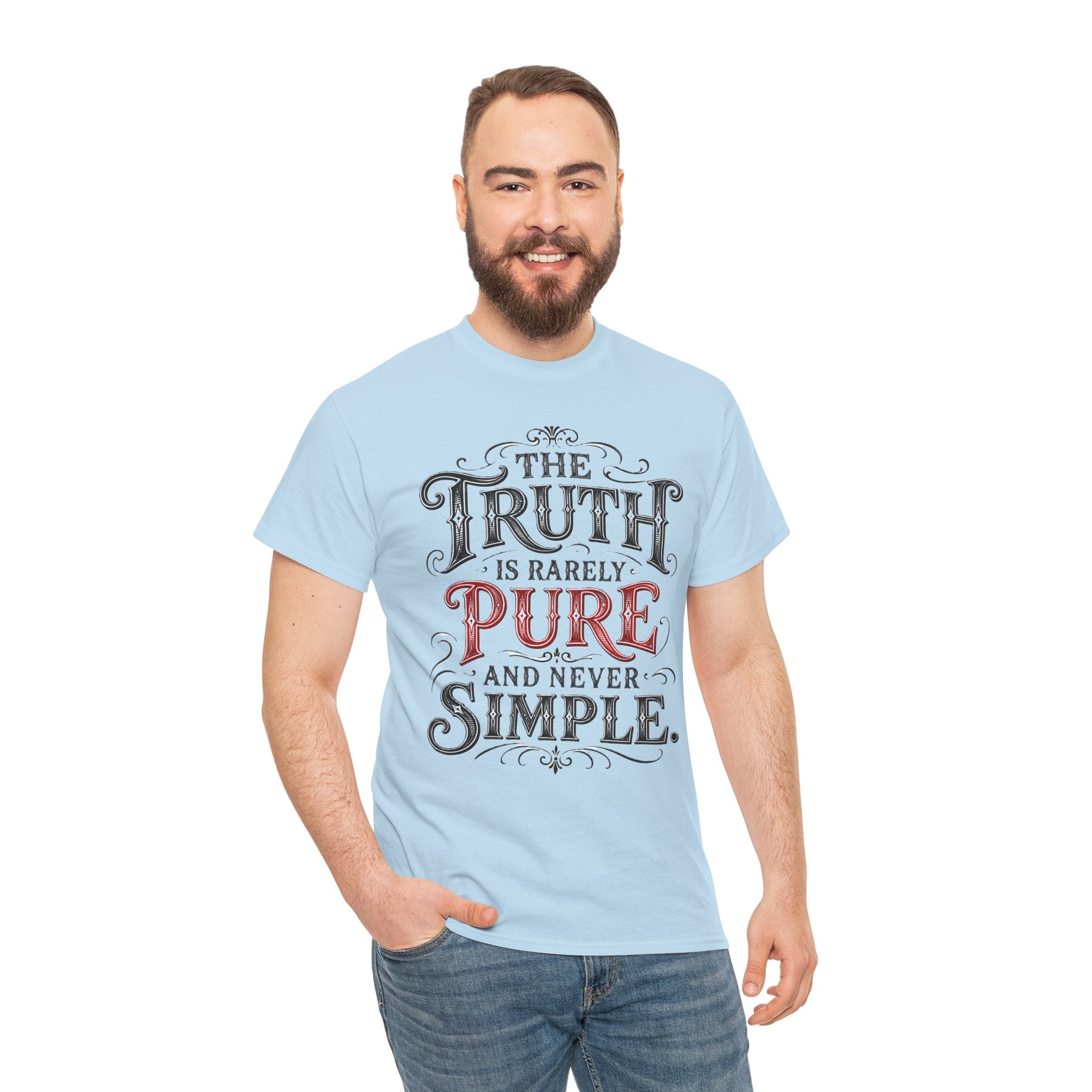 The Truth Is Rarely Pure and Never Simple T-Shirt | Oscar Wilde Quote Tee | Unisex Vintage Typography