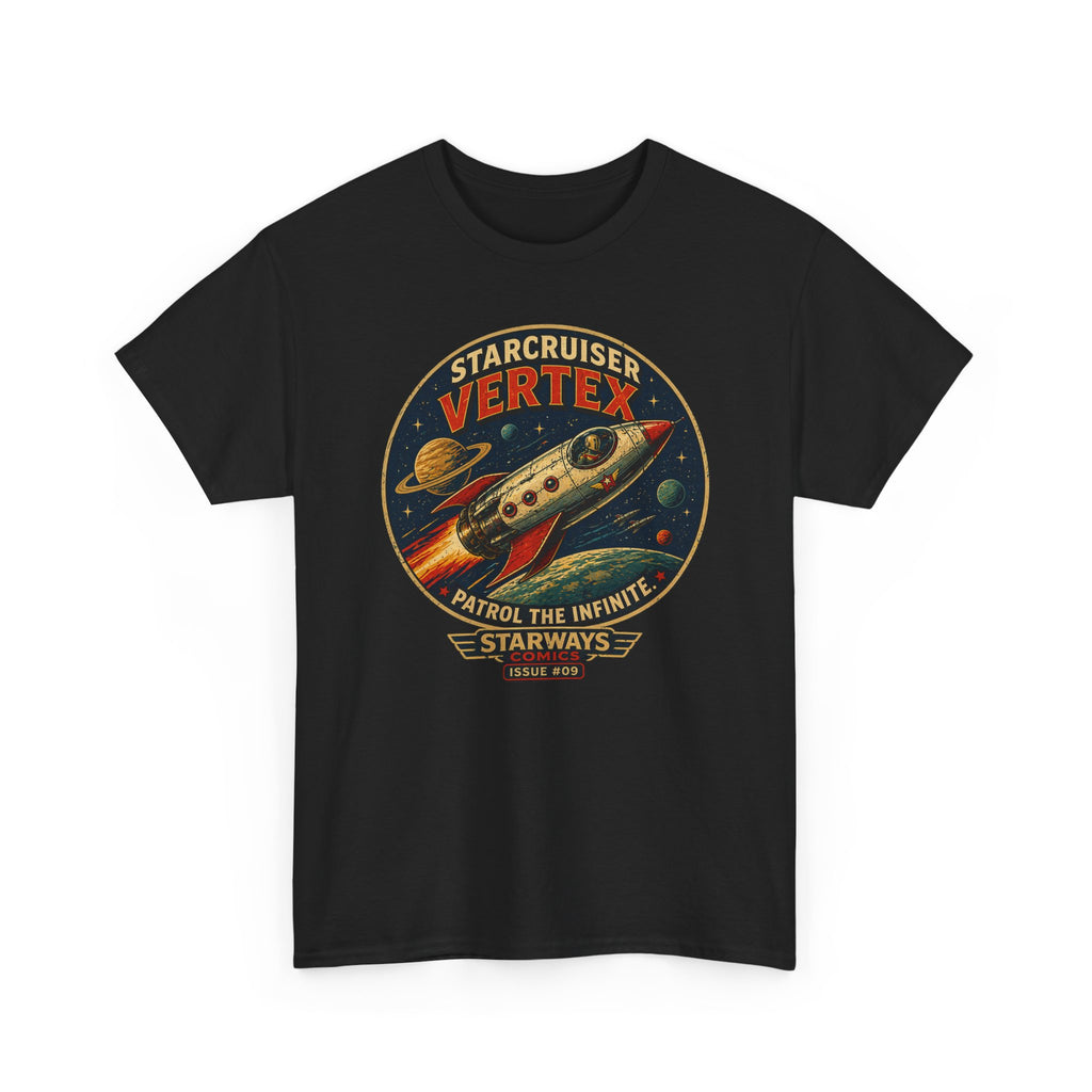 Starcruiser Vertex Rocket T-Shirt — Vintage Space Patrol Graphic Tee