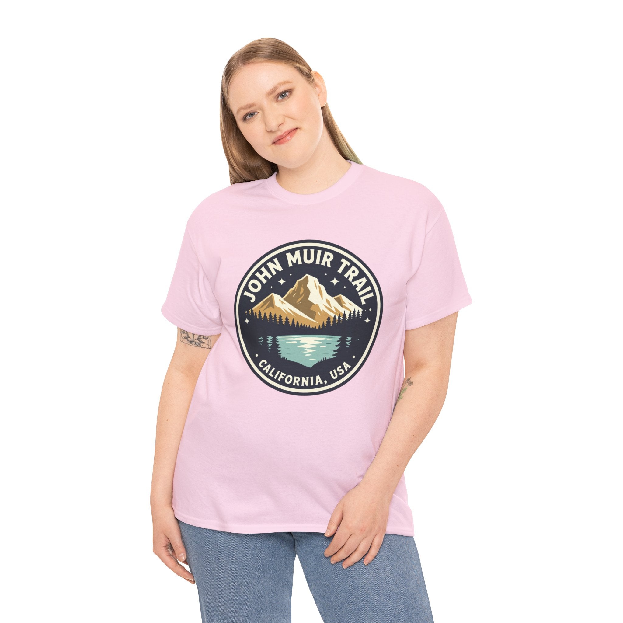 John Muir Trail T-Shirt | California Hiking Tee | JMT Sierra Nevada Mountain Badge Graphic Shirt