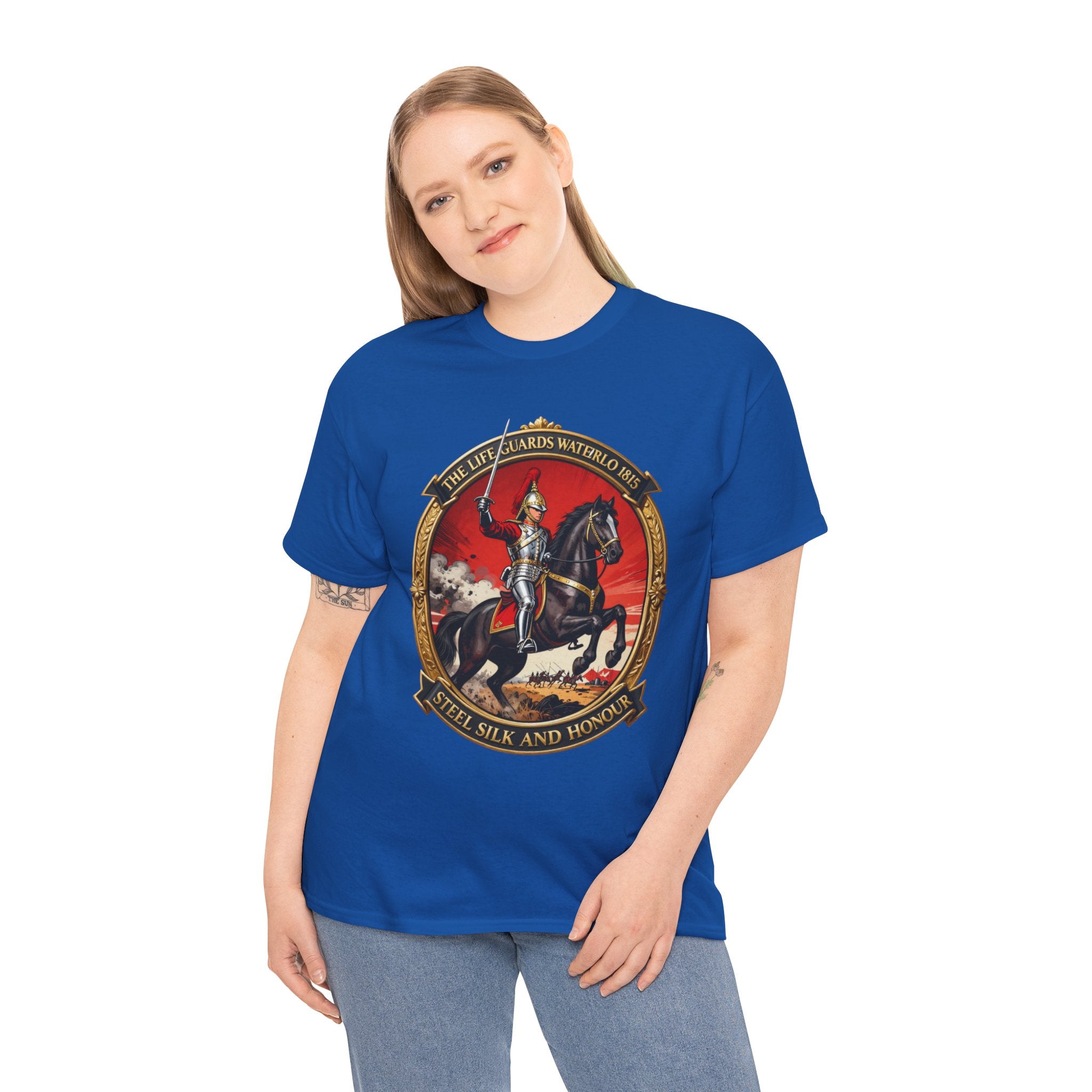 The Life Guards — Waterloo 1815 T-Shirt | Steel Silk and Honour | Household Cavalry Heritage Badge Tee | British Heavy Cavalry Gift | Napoleonic Wars Collector
