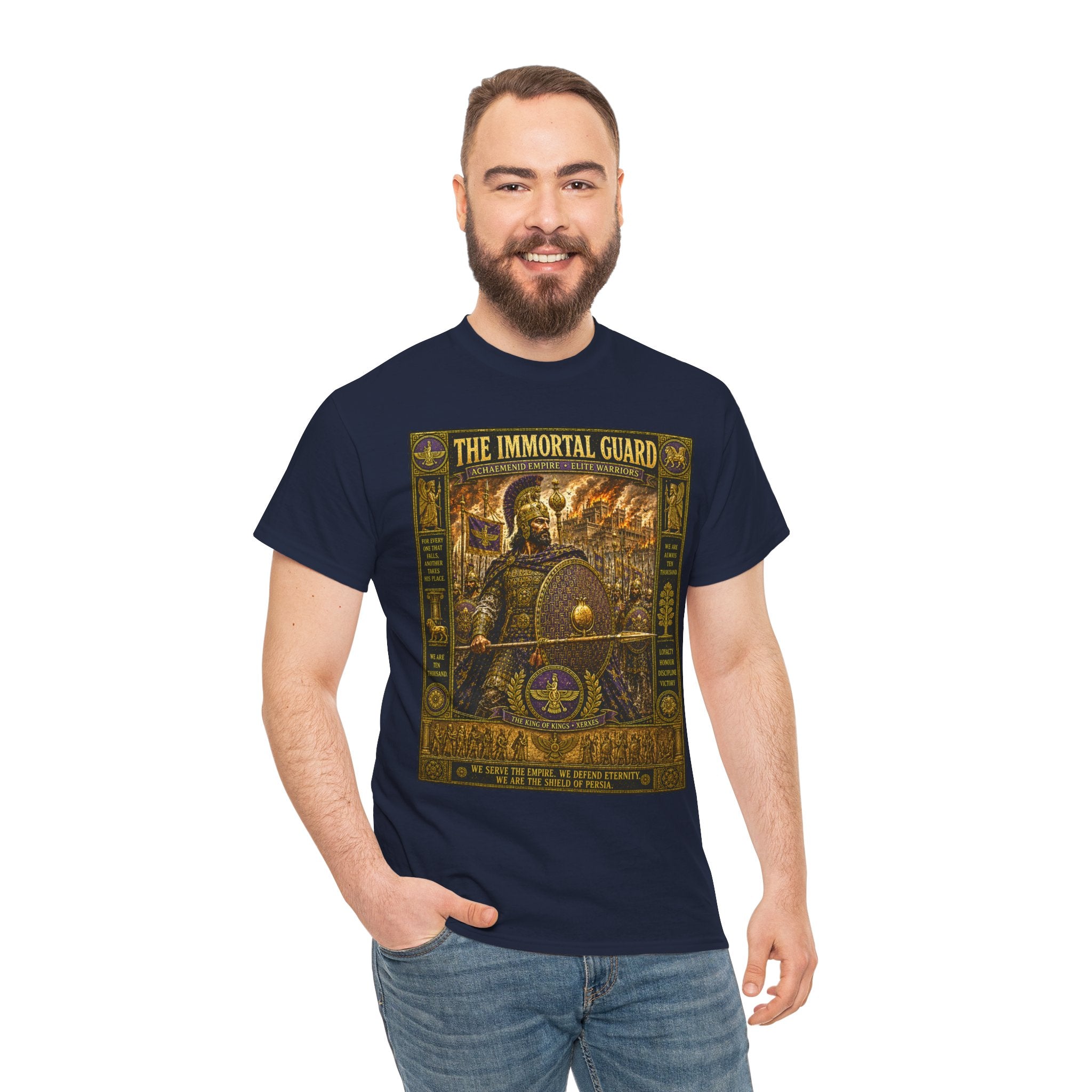 The Immortal Guard – Persian Achaemenid Empire Elite Warrior Ancient Battle Graphic T-ShirtThe elite fighting force of the Achaemenid Persian Empire