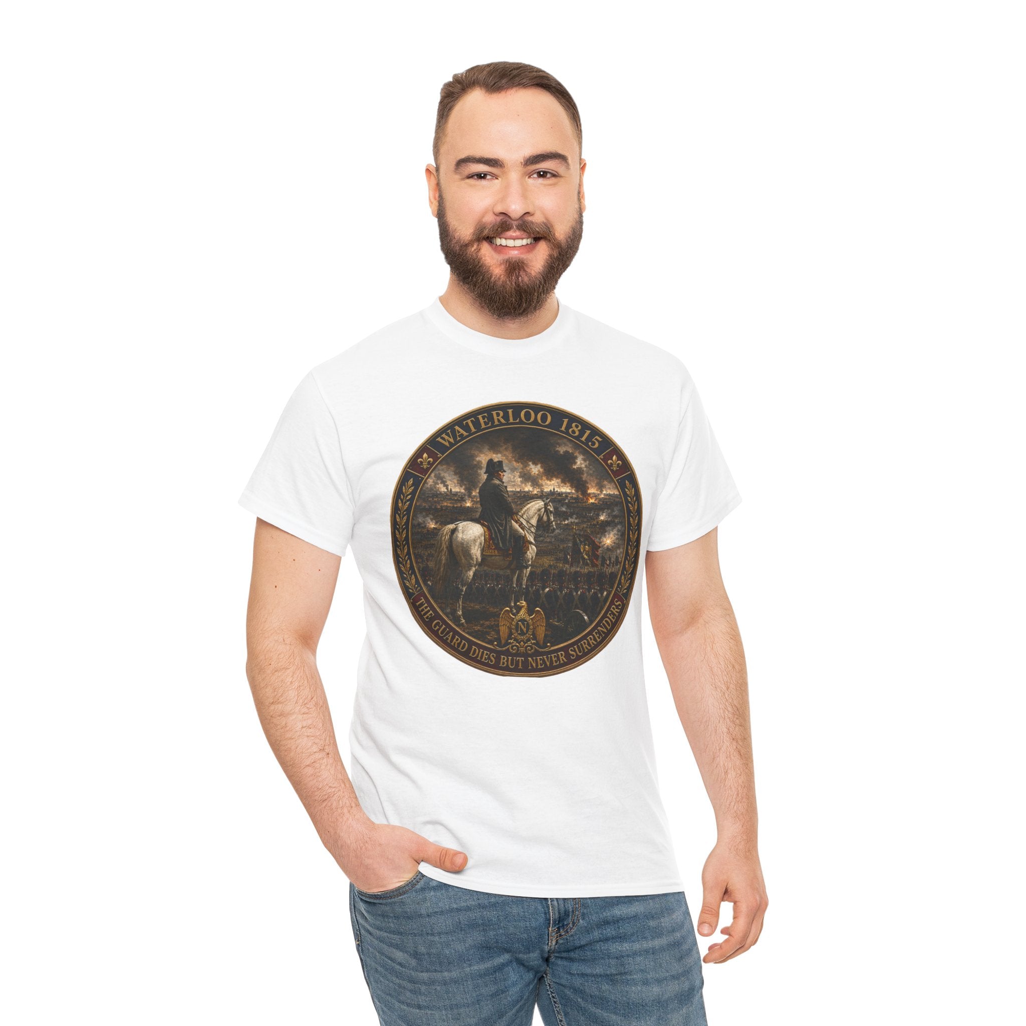 Waterloo 1815 The Guard Dies But Never Surrenders T-Shirt | Napoleon Military History Tee | Napoleonic Wars Graphic T-Shirt