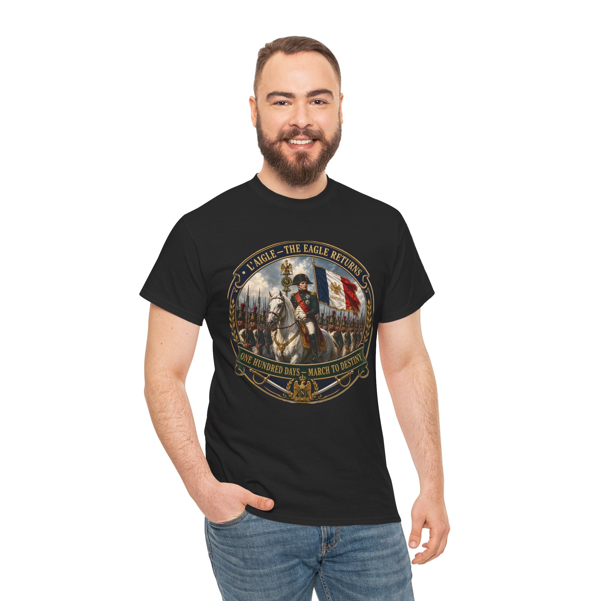 Napoleon L'Aigle The Eagle Returns One Hundred Days March to Destiny T-Shirt | Military History Tee | Napoleonic Wars Graphic T-Shirt