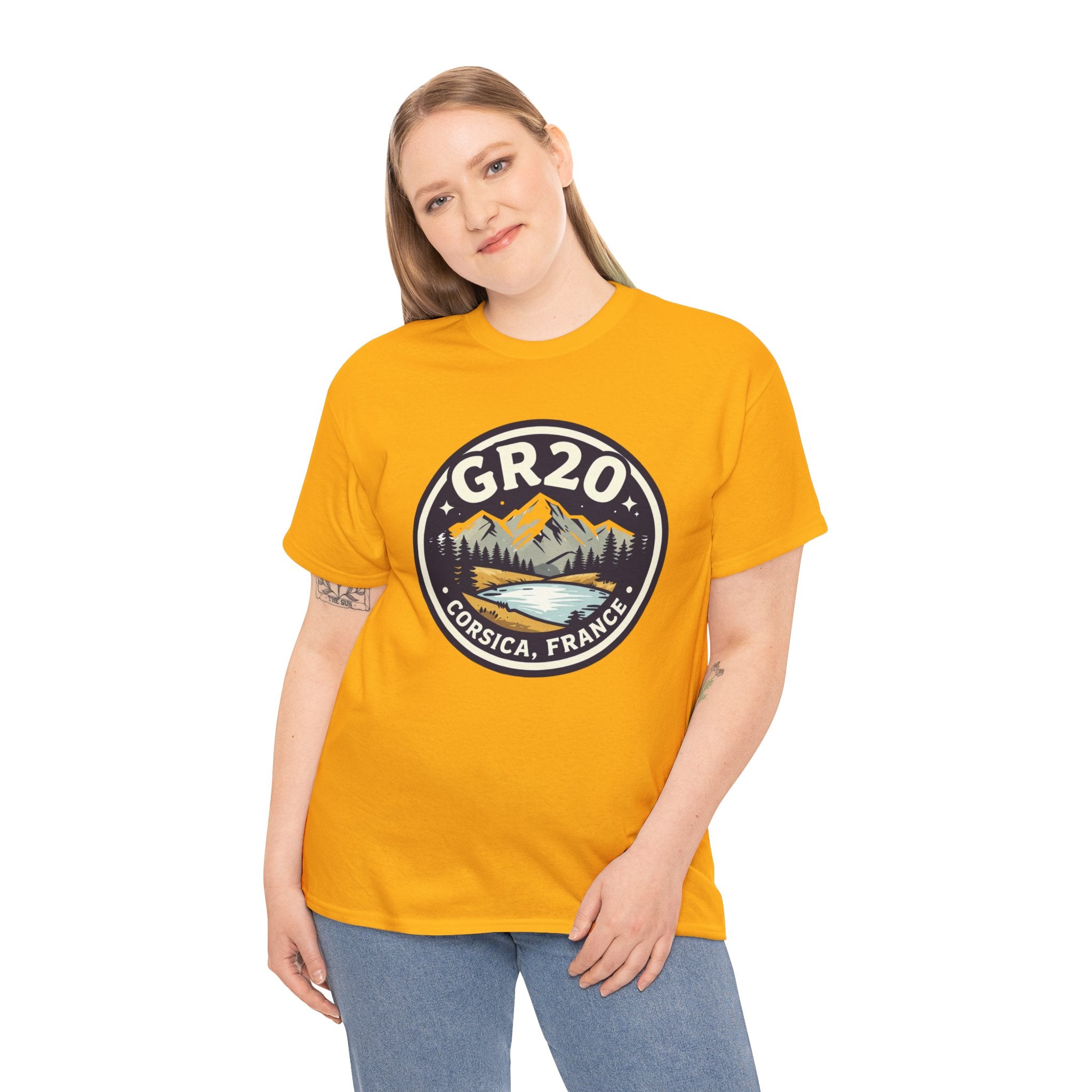 GR20 Corsica Hiking T-Shirt — Mountain Trail Badge Tee