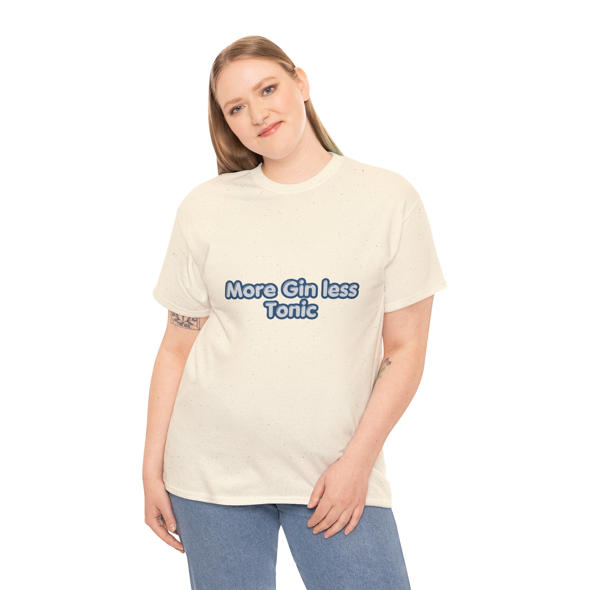 More Gin Less Tonic T-Shirt | Funny Gin Lover Tee | Humorous Drinking Graphic T-Shirt | Gift for Gin Fans