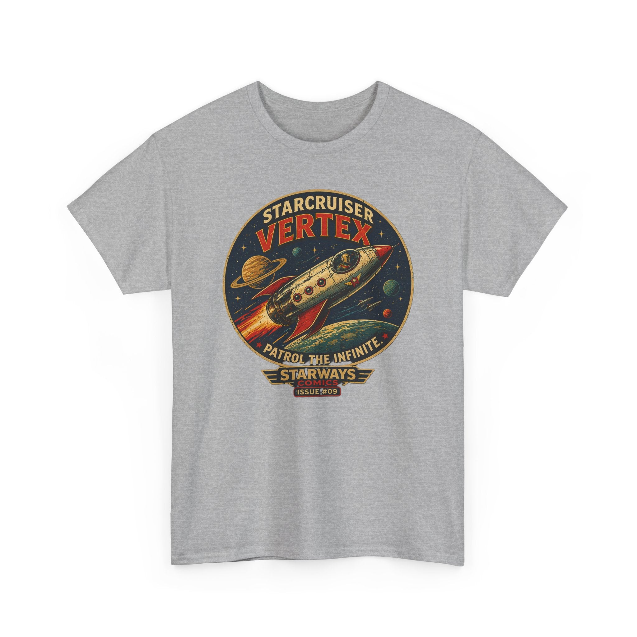 Starcruiser Vertex Rocket T-Shirt — Vintage Space Patrol Graphic Tee
