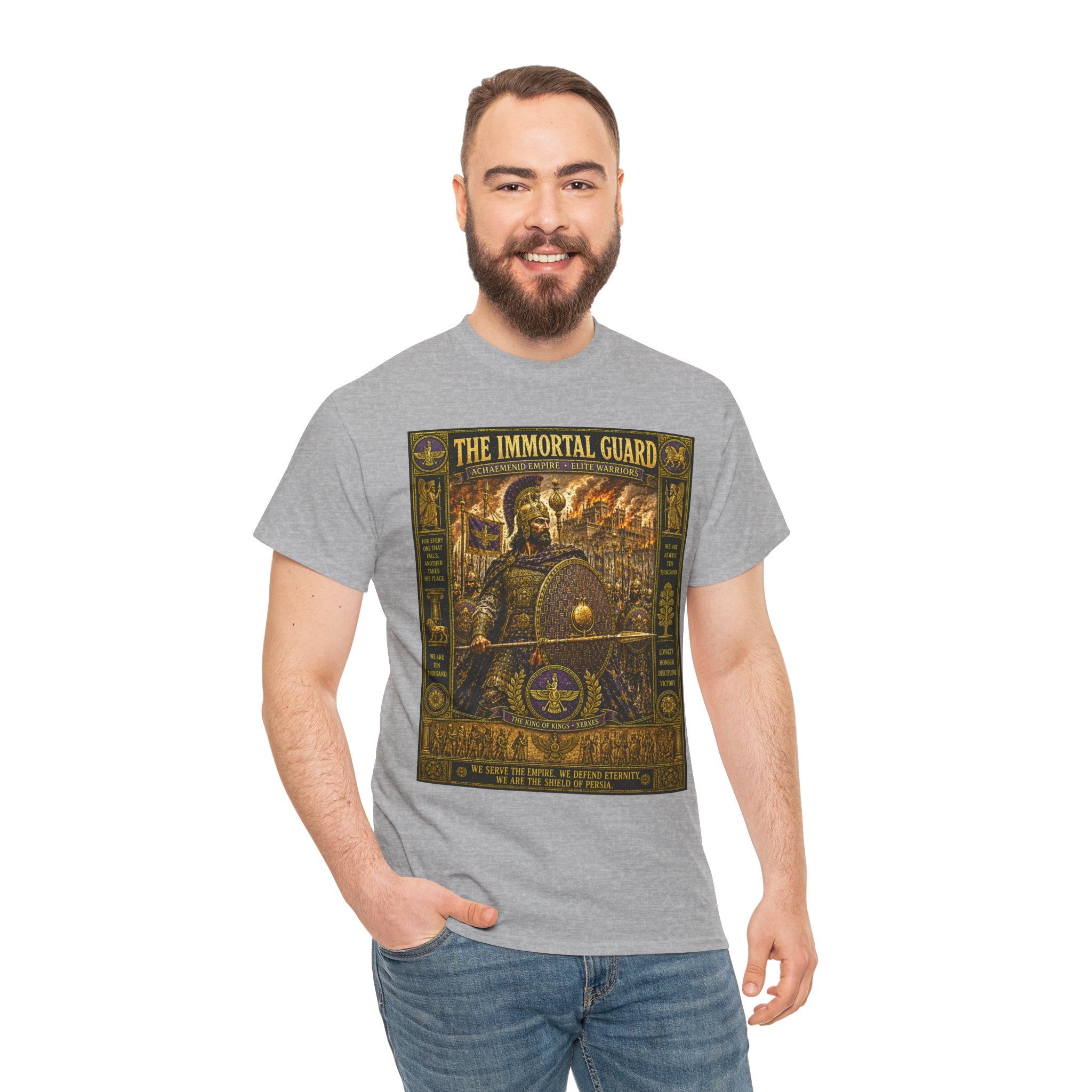 The Immortal Guard – Persian Achaemenid Empire Elite Warrior Ancient Battle Graphic T-ShirtThe elite fighting force of the Achaemenid Persian Empire