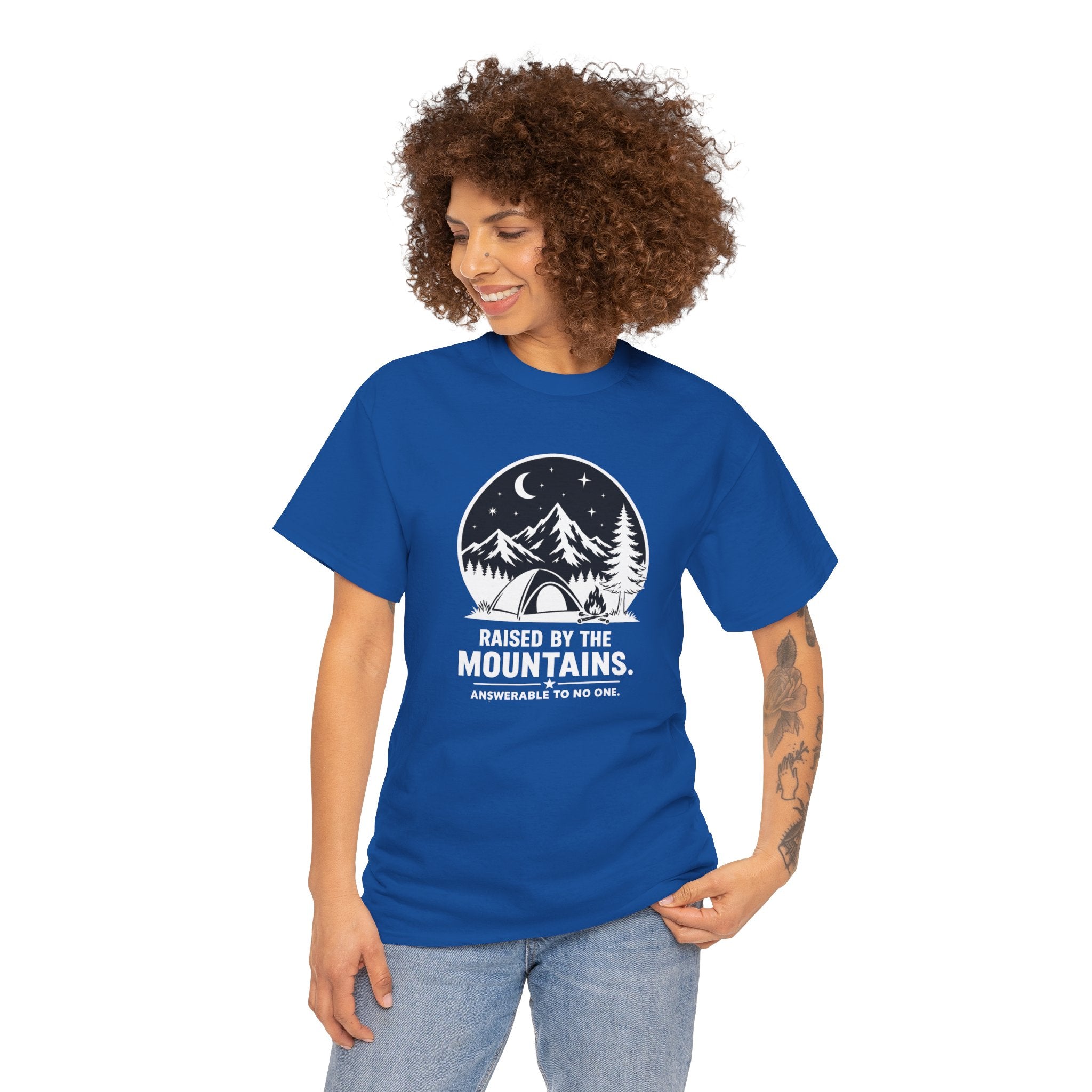Camping Night T-Shirt — Mountain Tent Moon Graphic Tee