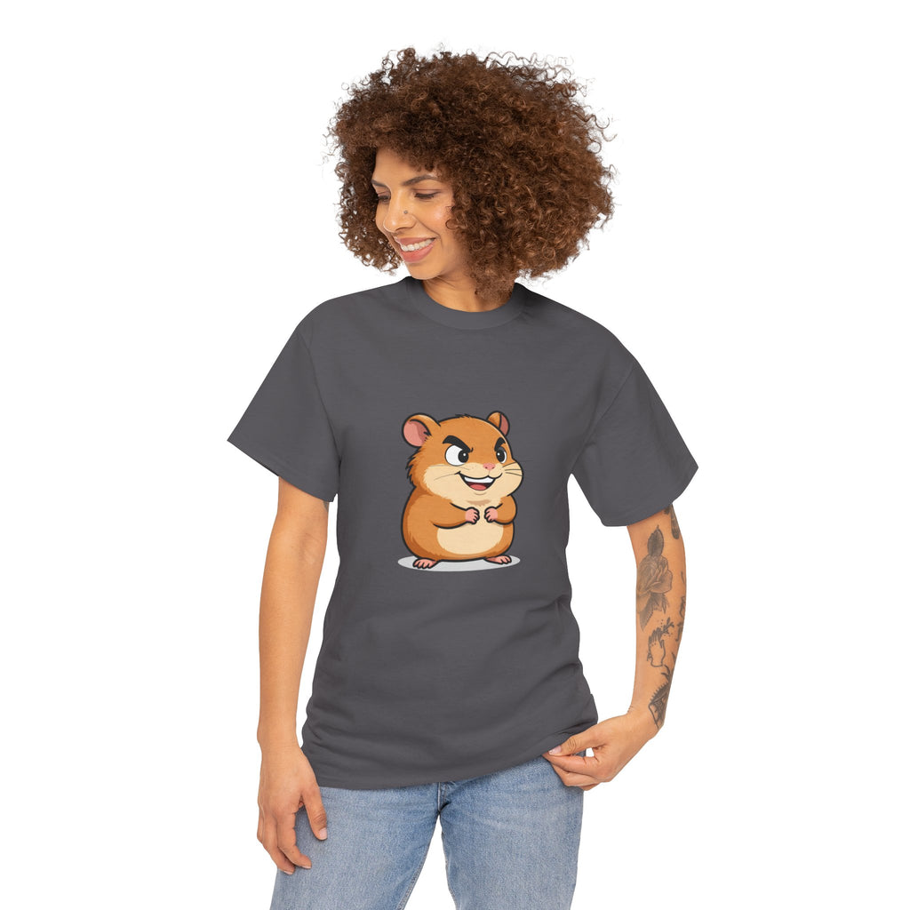Cheeky Hamster Cartoon T-Shirt | Funny Sly Grin Hamster Tee
