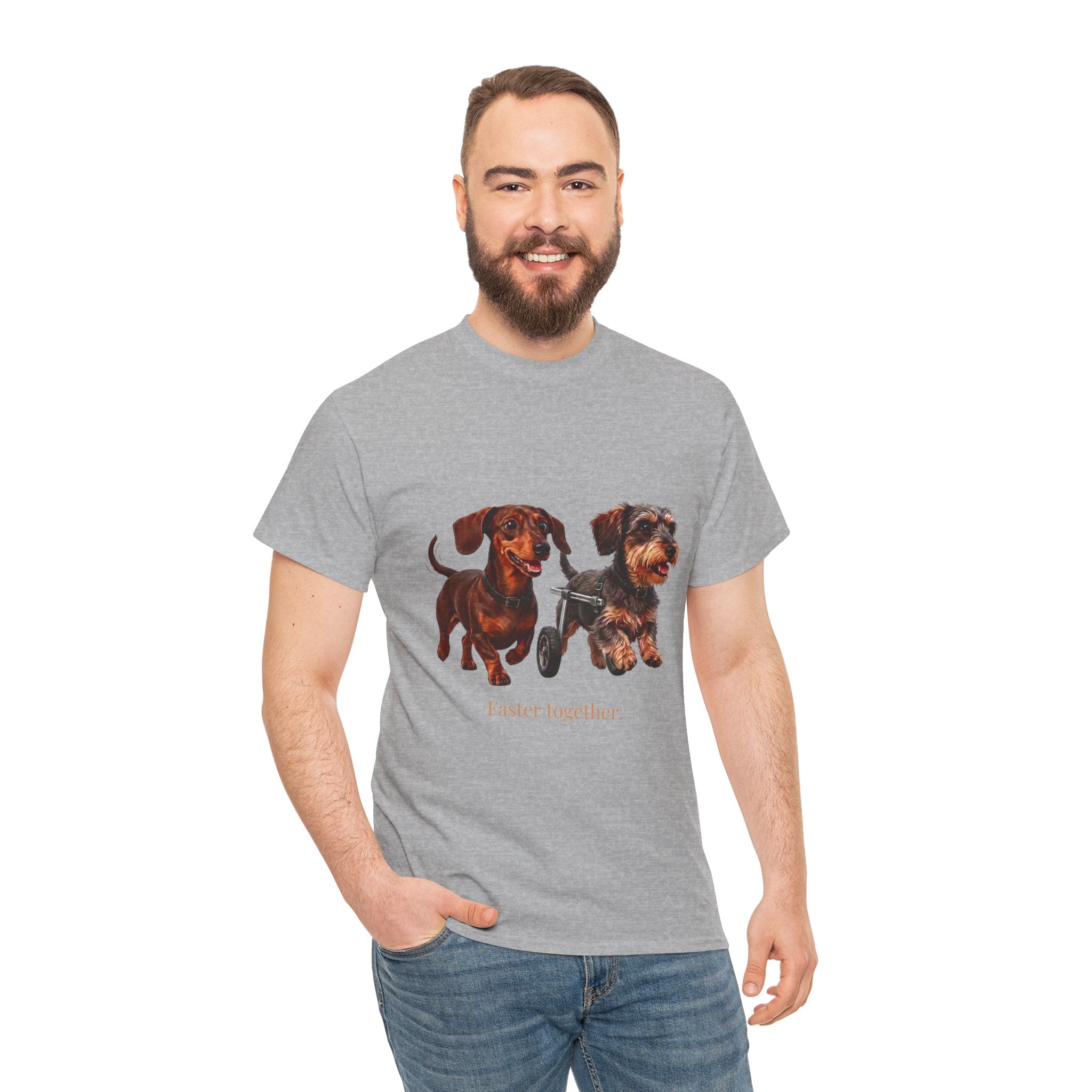 Dachshund Duo Tee – “Faster Together” Wiener Dog T-Shirt