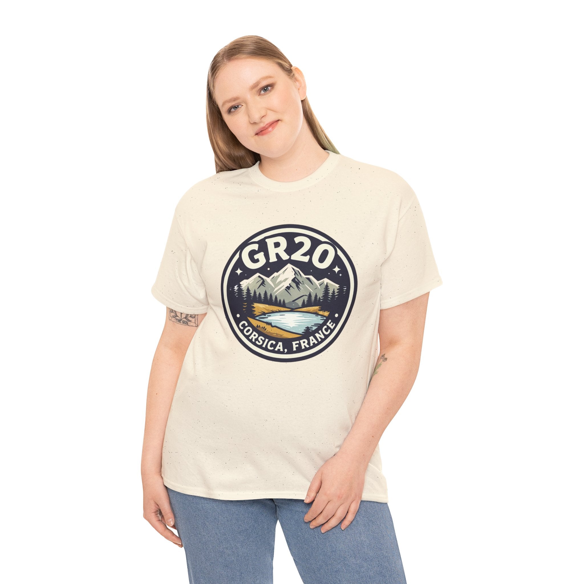 GR20 Corsica Hiking T-Shirt — Mountain Trail Badge Tee
