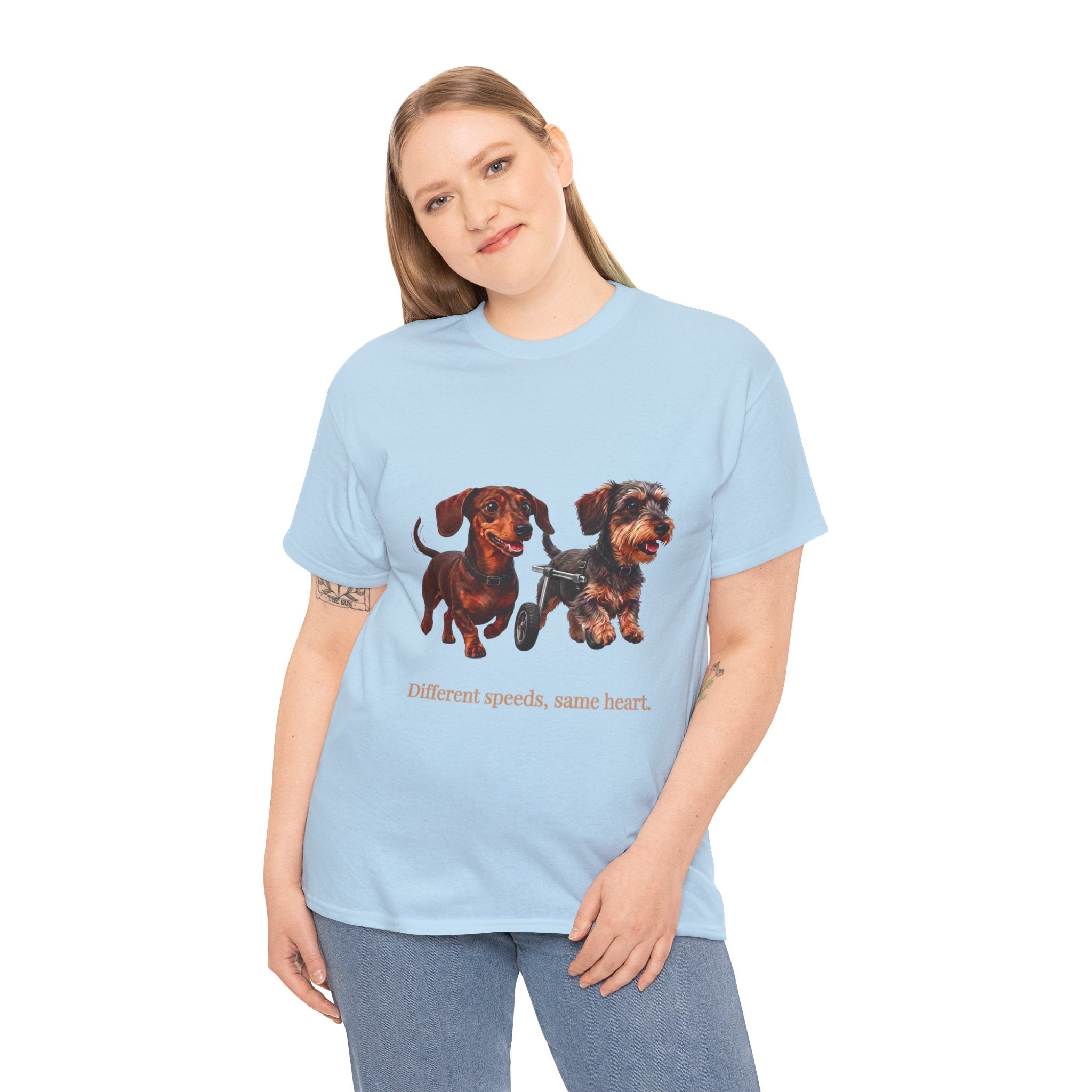 Dachshund Duo Tee — “Different speeds, same heart” Dog Lover T-Shirt