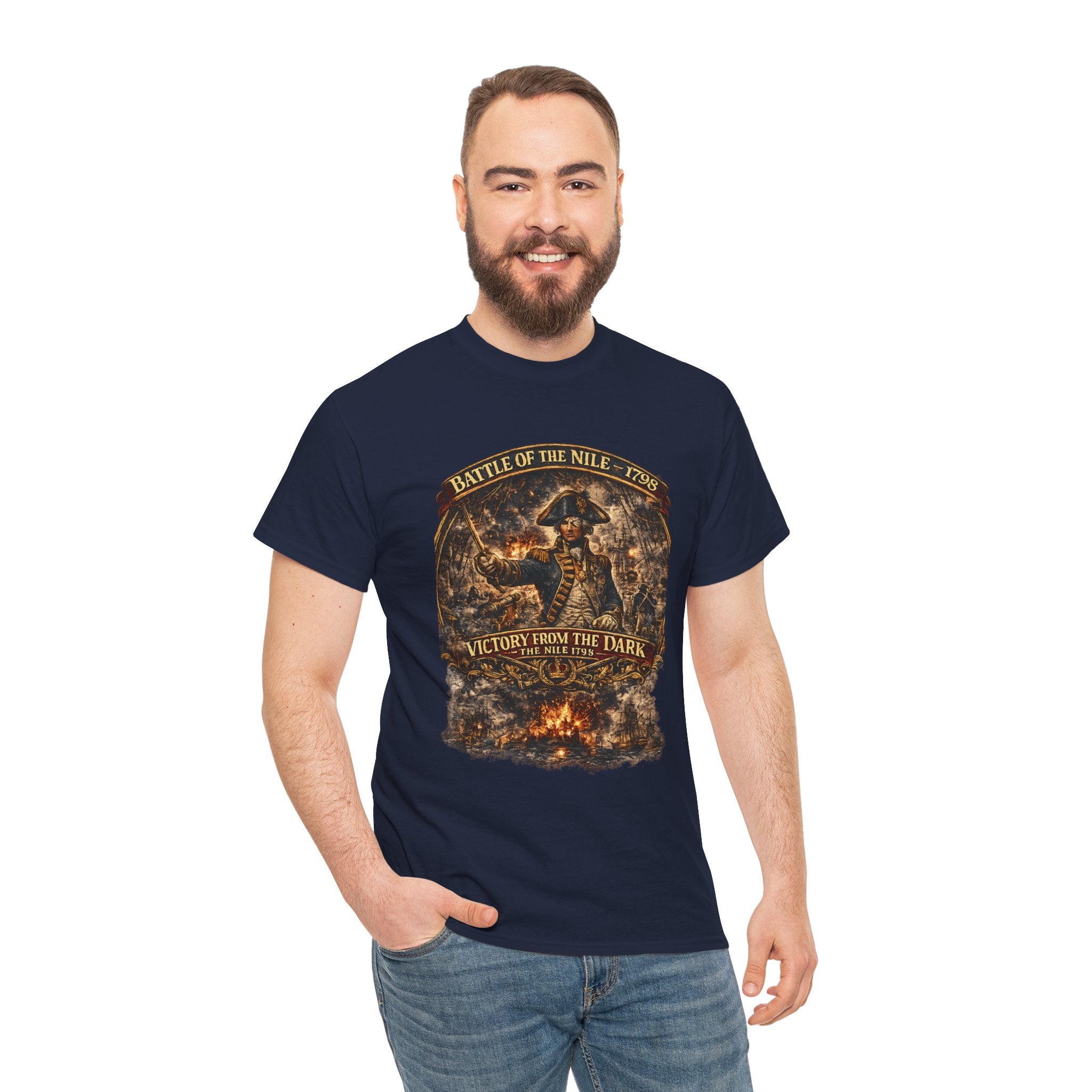 Battle of the Nile Graphic Tee — "Victory Among the Stars" Vintage Naval Battle Shirt