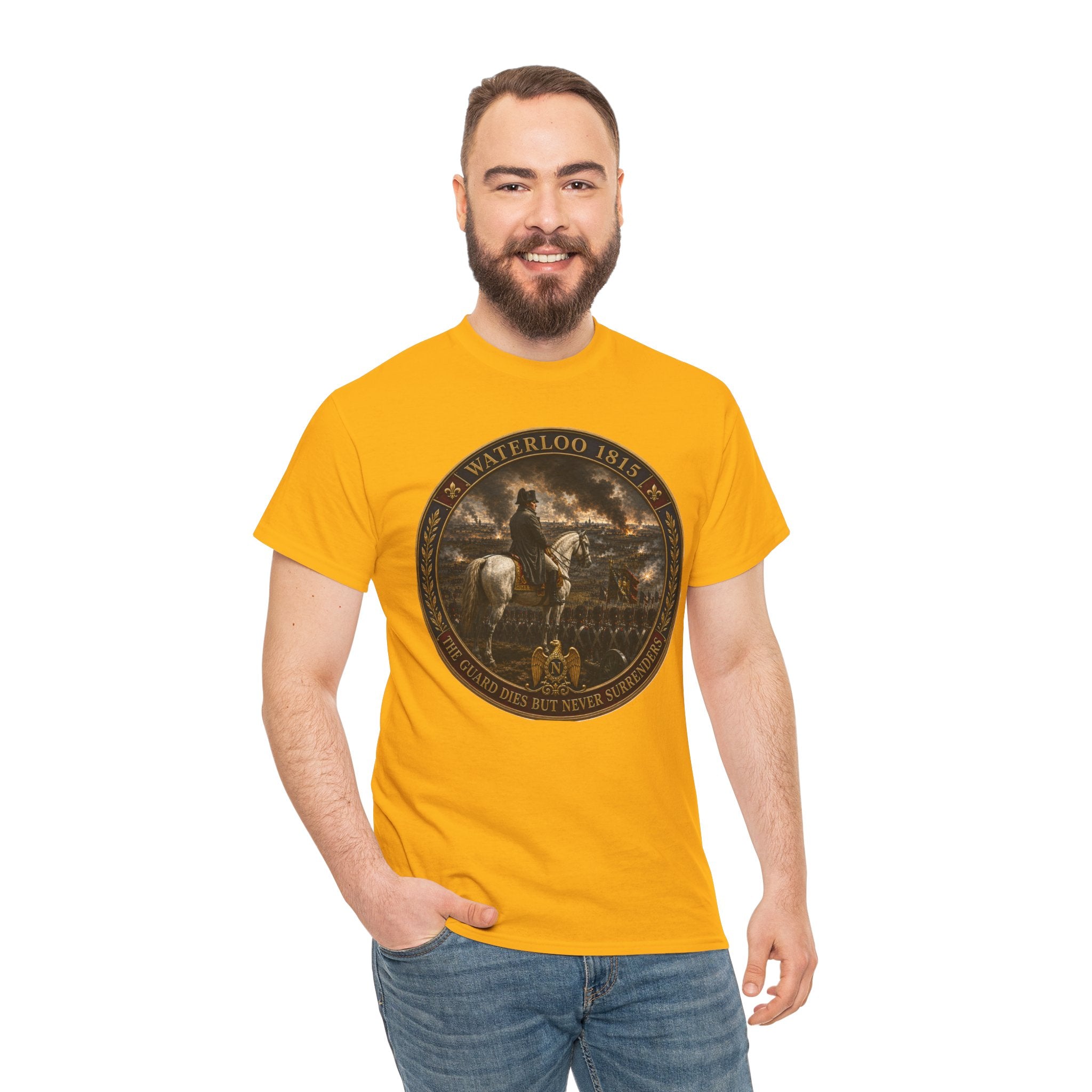 Waterloo 1815 The Guard Dies But Never Surrenders T-Shirt | Napoleon Military History Tee | Napoleonic Wars Graphic T-Shirt